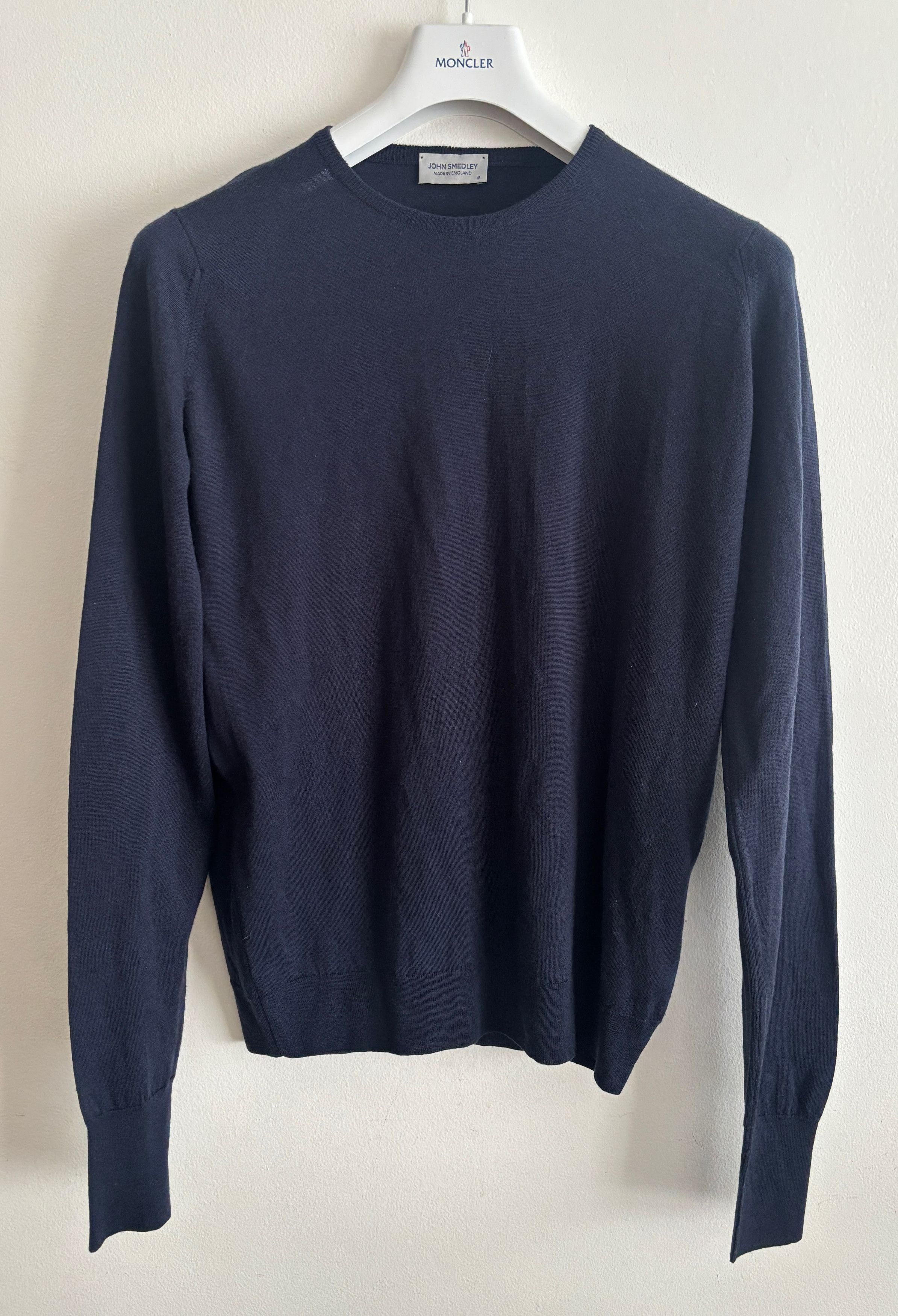 John Smedley $380 Navy Blue Extrafine Merino Wool Sweater - Medium Size US M / EU 48-50 / 2 - 1 Thumbnail