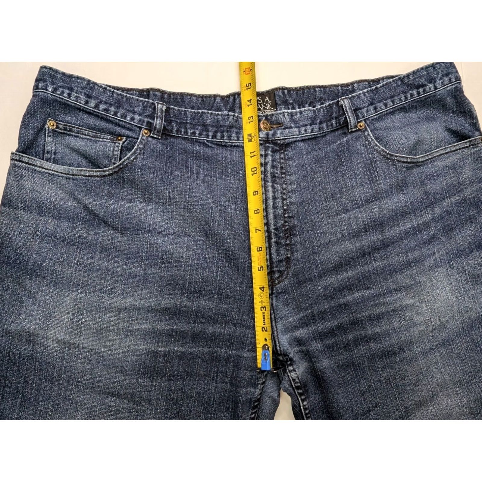 Jos. A. Bank Jos. A. Bank Tailored Fit Straight Jeans Men 48x29 Denim Blue 5-Pocket Zip Button Twill Regular 90s Style Pants Size US 32 / EU 48 - 5 Thumbnail