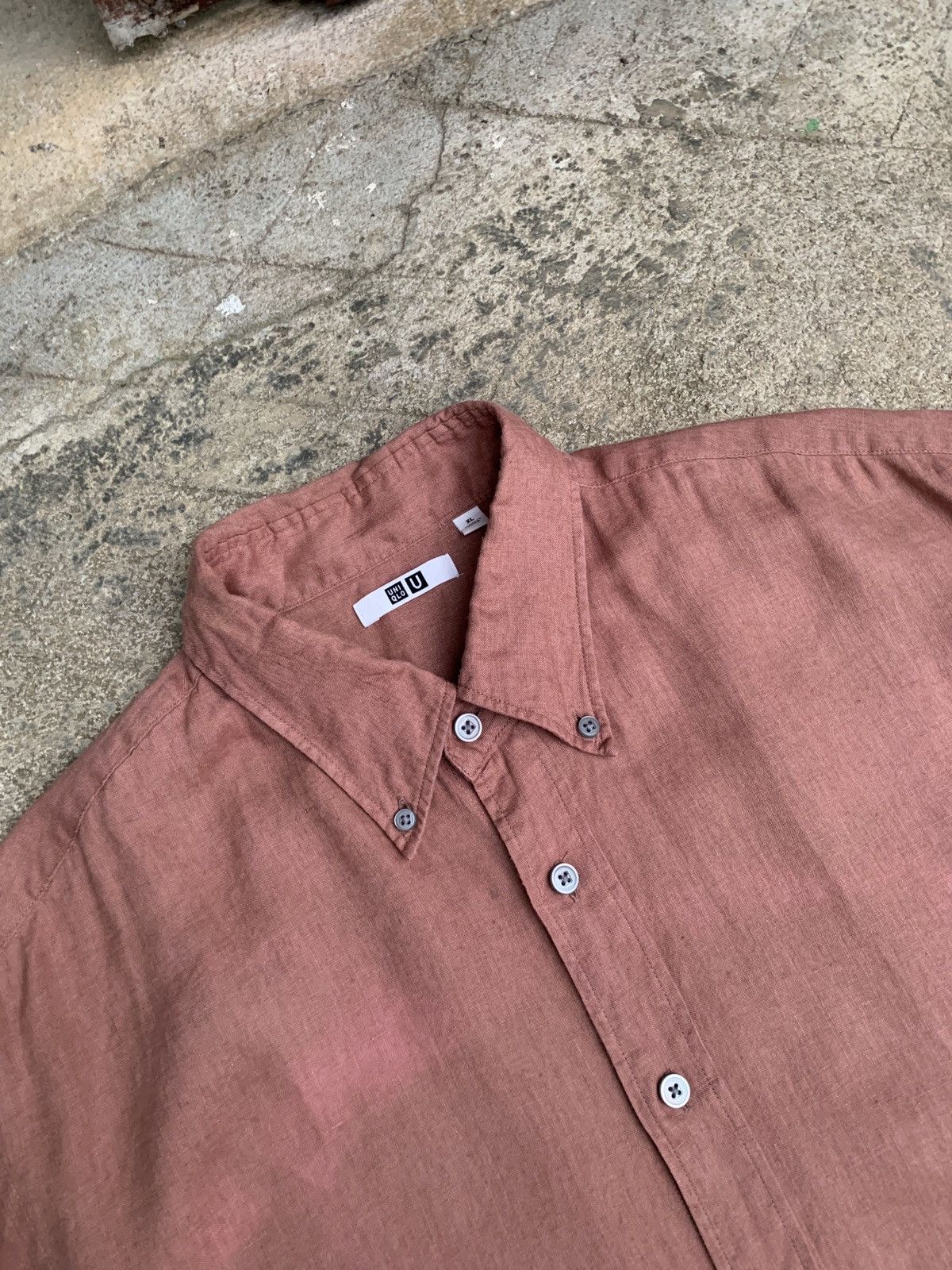 Japanese Brand × Uniqlo Uniqlo Brick Brown Color Linen Oversize Shirt Size US XL / EU 56 / 4 - 3 Thumbnail