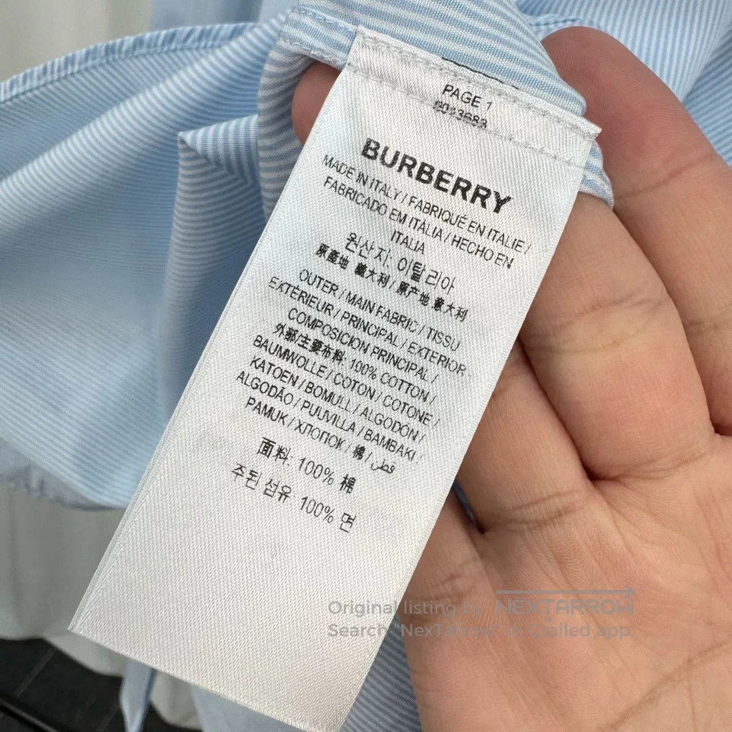 Burberry burberry light blue striped embroidered shirt. Size US L / EU 52-54 / 3 - 6 Thumbnail