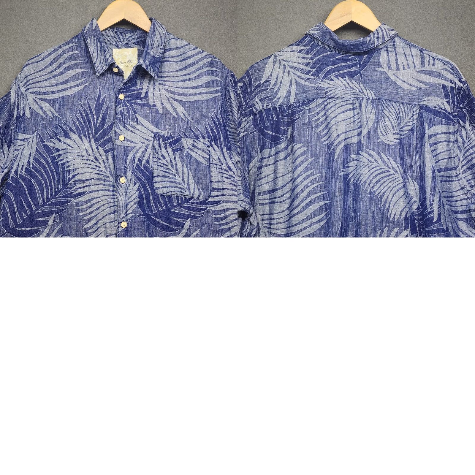 Tasso Elba Tasso Elba Island Shirt XL Men Blue Silk Linen Short Sleeve Button-Up Floral Button-Up Shirt Size US XL / EU 56 / 4 - 8 Thumbnail