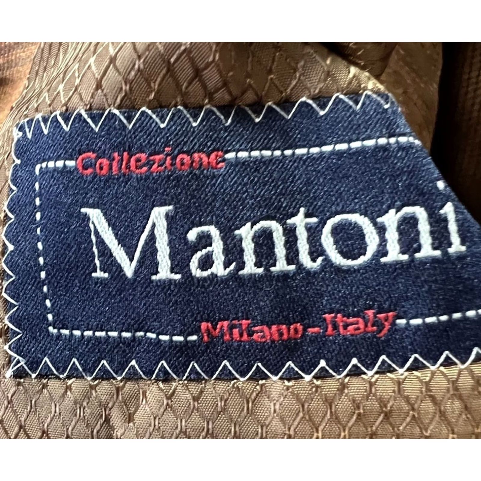 Santoni Mantoni Super 140's Wool Blazer Mens 42L Rust Color Milan Italy Check Pattern Size 42R - 5 Thumbnail