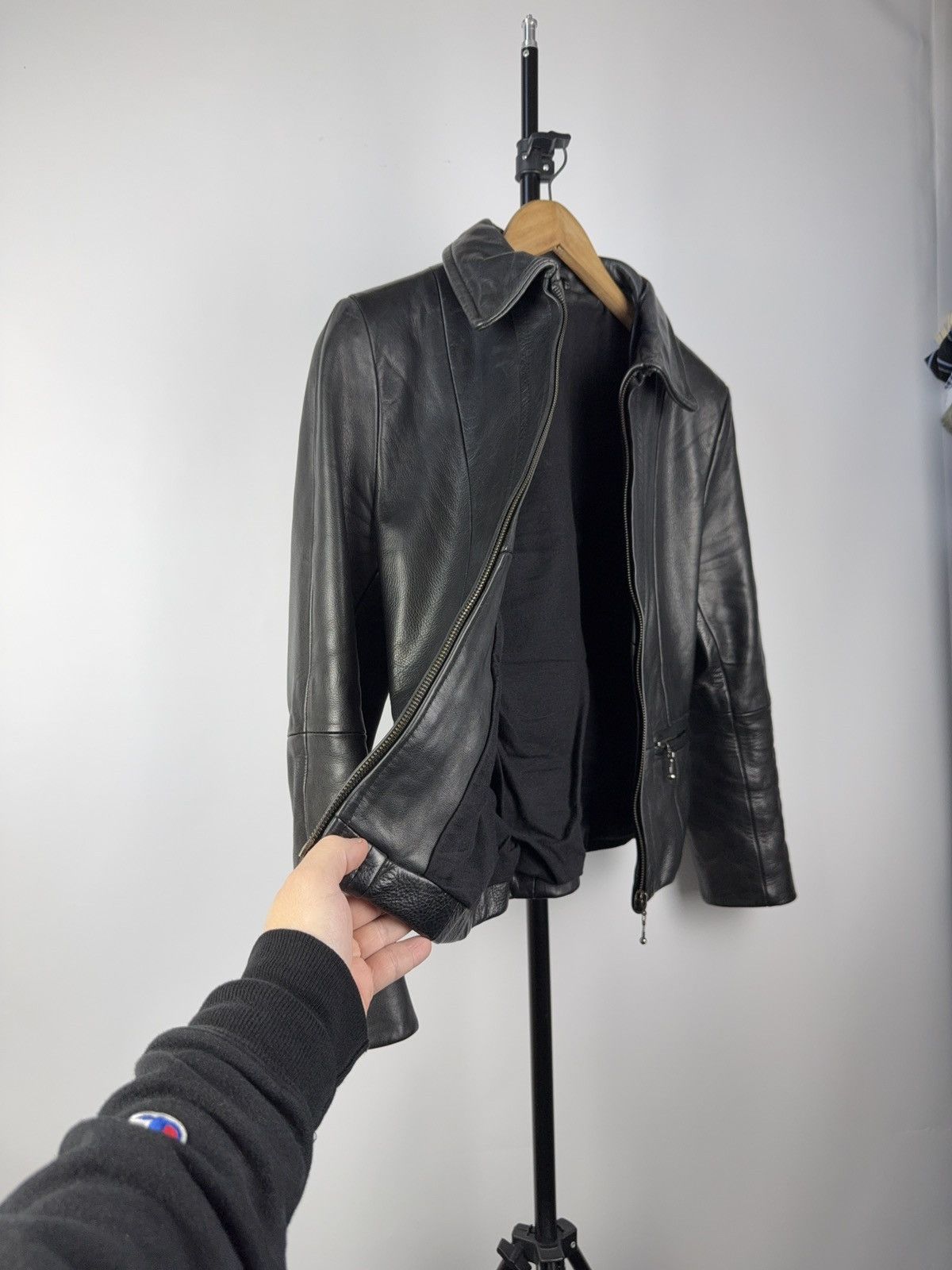 VINTAGE 90’s Rock Y2K LEATHER MOTO Racing BIKER JACKET