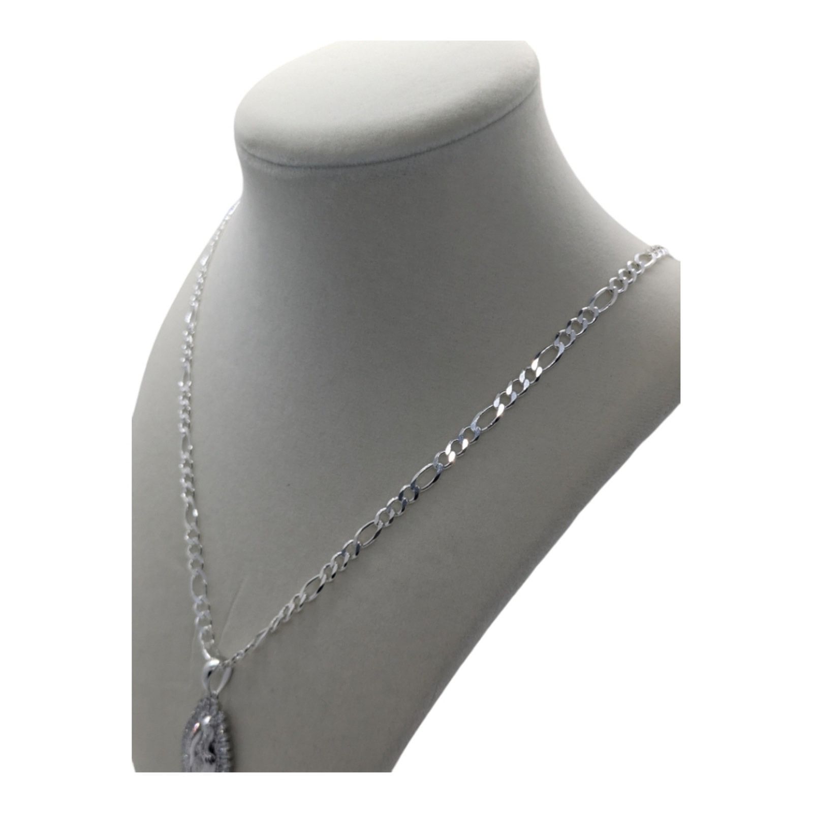 The Unbranded Brand 925 Sterling silver Mary Pendant and FIGARO Necklace Size ONE SIZE - 3 Thumbnail