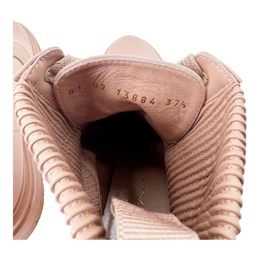 Gianvito Rossi Gianvito Rossi Pink Canvas Lace Up Combat Boots Size US 6.5 / IT 36.5 - 8 Thumbnail