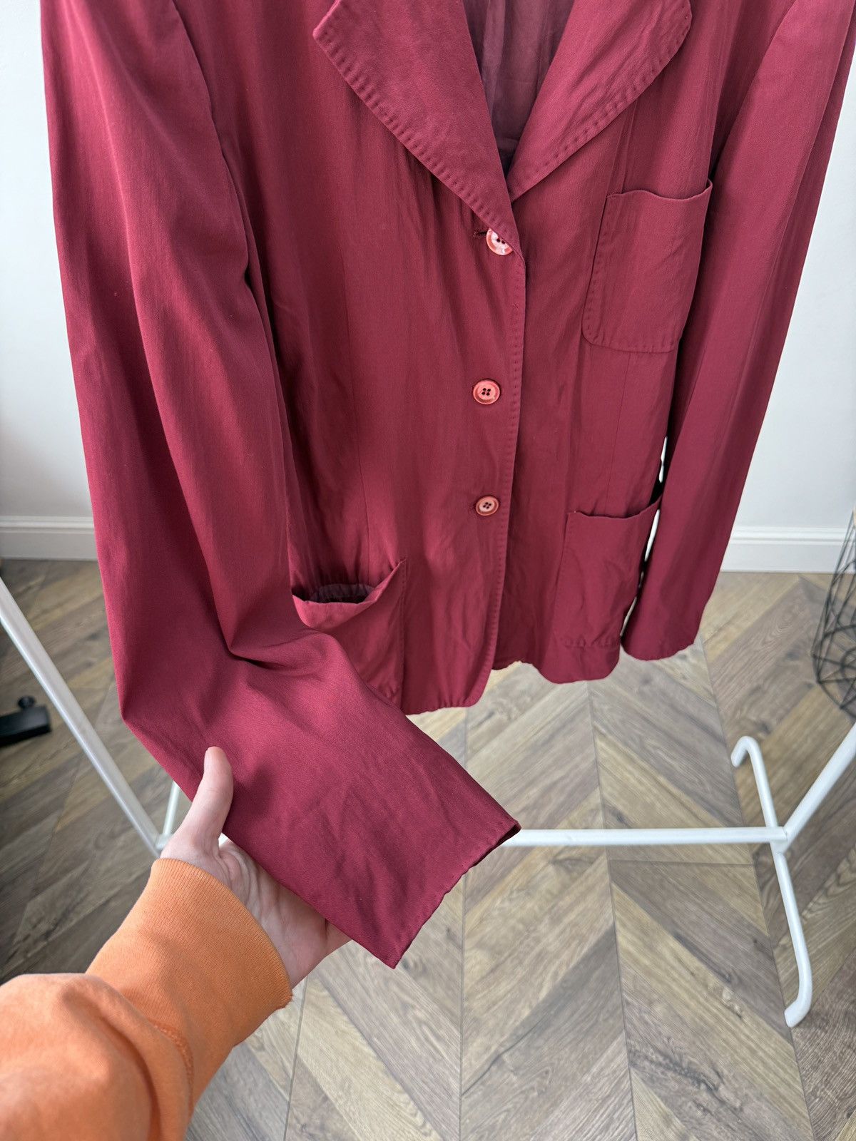 Max Mara Max Mara Women’s Burgundy Blazer Jacket Vintage 3 Button Size M / US 6-8 / IT 42-44 - 6 Thumbnail