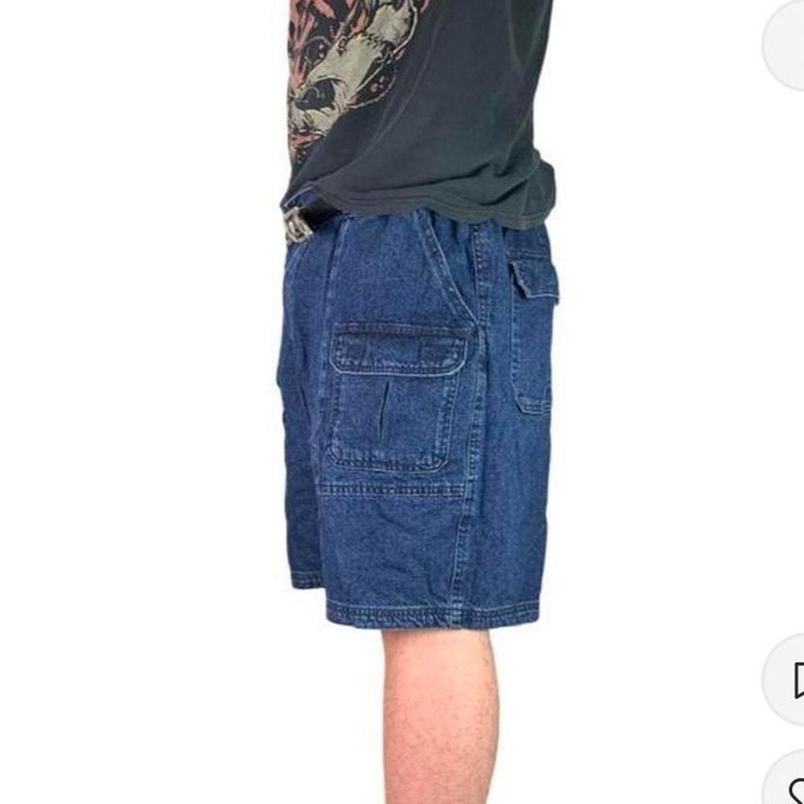 Japanese Brand × Vintage Vintage 90s Denim Cargo Shorts Size US 42 / EU 58 - 2 Thumbnail