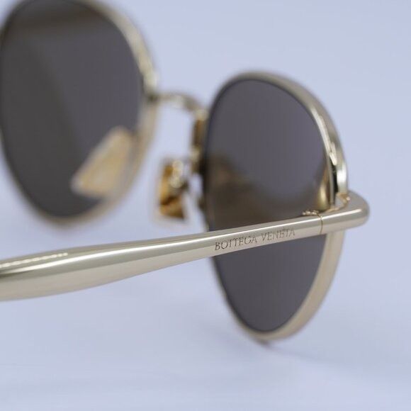 Bottega Veneta Bottega Veneta BV1396S 002 Sunglasses Gold Round Frame Size ONE SIZE - 6 Thumbnail