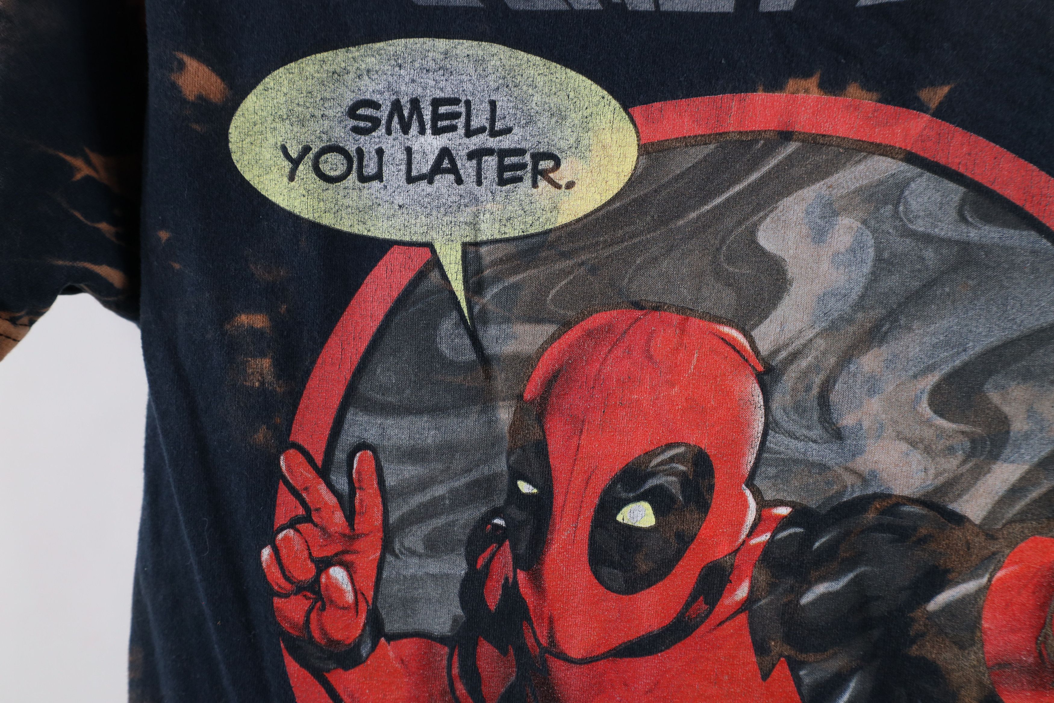 Vintage Retro Marvel Comics Wash Deadpool Short Sleeve T-Shirt Size L / US 10 / IT 46 - 5 Thumbnail