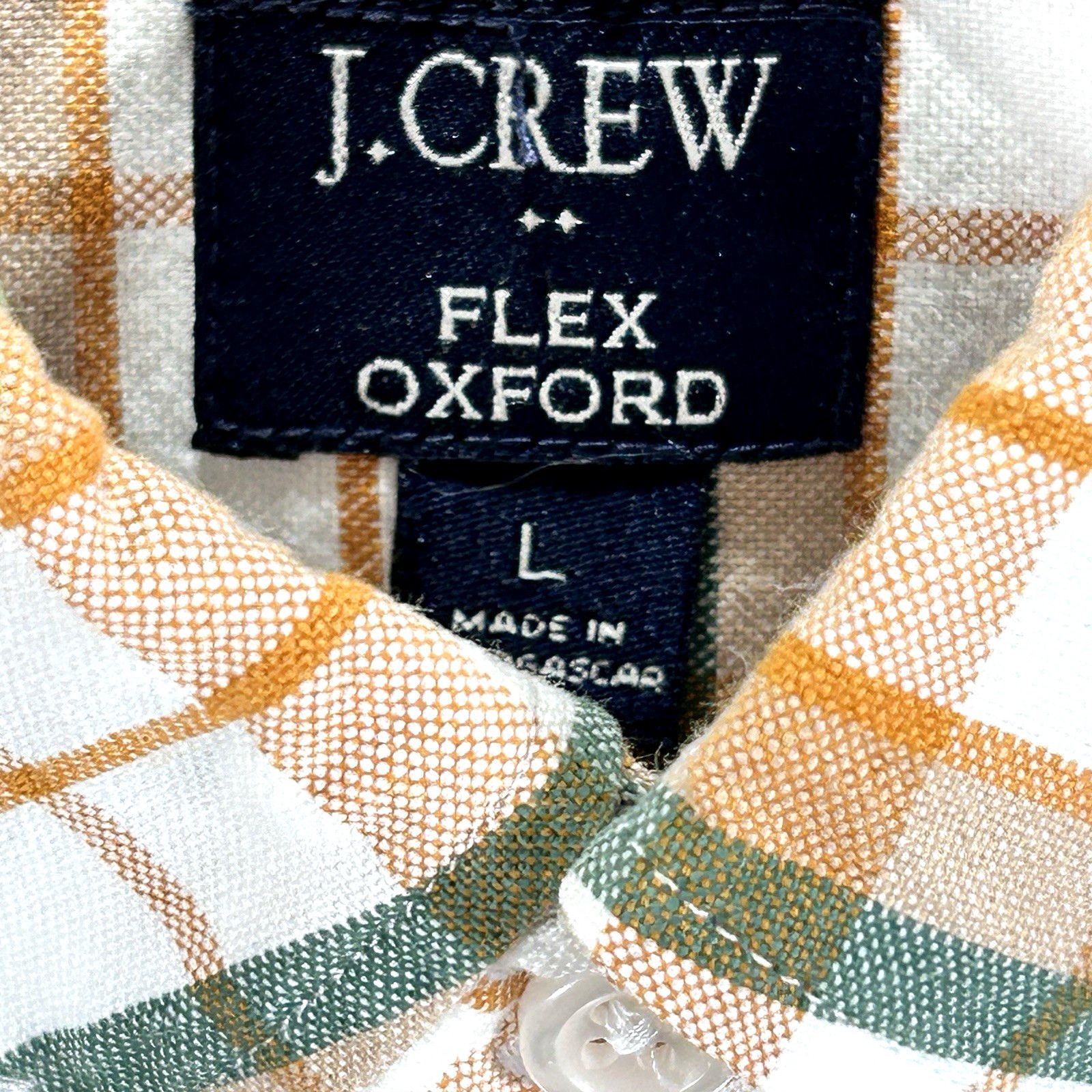 J.Crew J Crew Slim Fit Oxford Long Sleeve Orange Green White Plaid Size US M / EU 48-50 / 2 - 4 Thumbnail