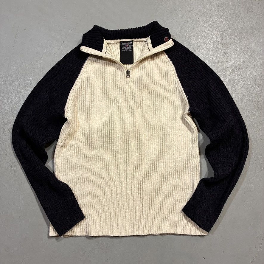 Polo Ralph Lauren Polo Jeans Co. Ralph Lauren Half-Zip Ribbed Sweater Cream Size XL / US 12-14 / IT 48-50 - 1 Thumbnail