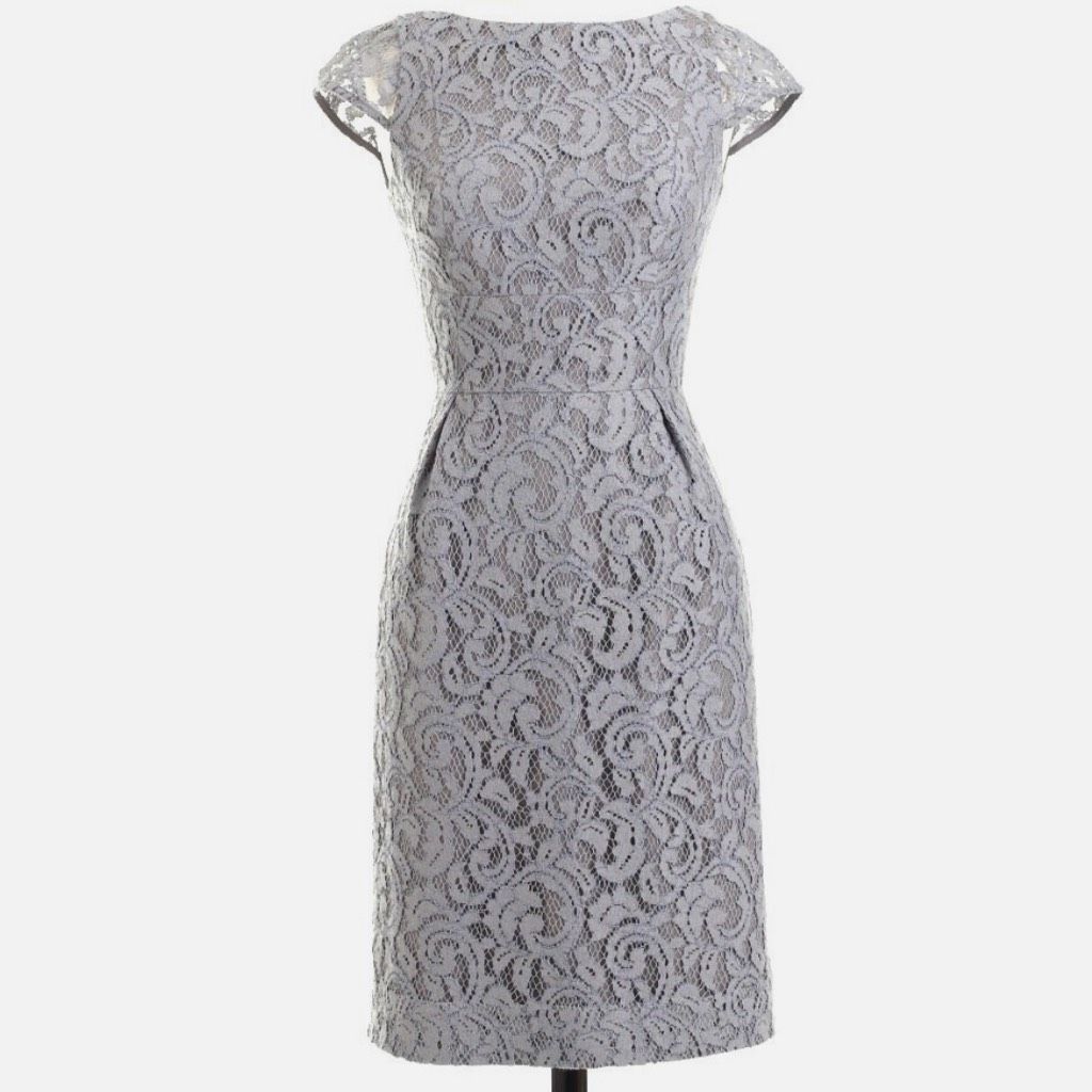 J.Crew J. Crew, Elsa Dress Leavers Lace in Stormy Gray, Bridesmaid Women’s 0 Petite Size XS / US 0-2 / IT 36-38 - 13 Thumbnail