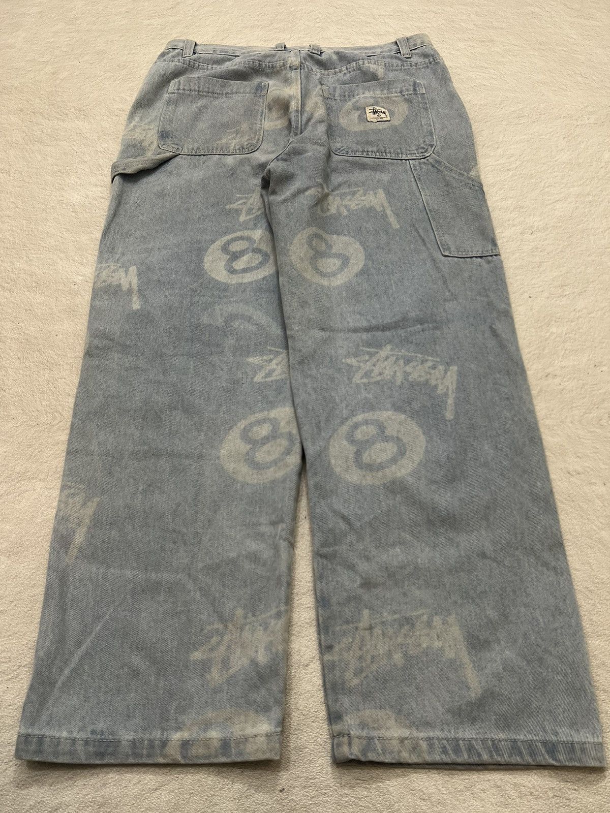 Stussy 2000s Stussy 8ball Monogram Iconic Carpenter Jeans Pants y2k Size US 32 / EU 48 - 2 Thumbnail