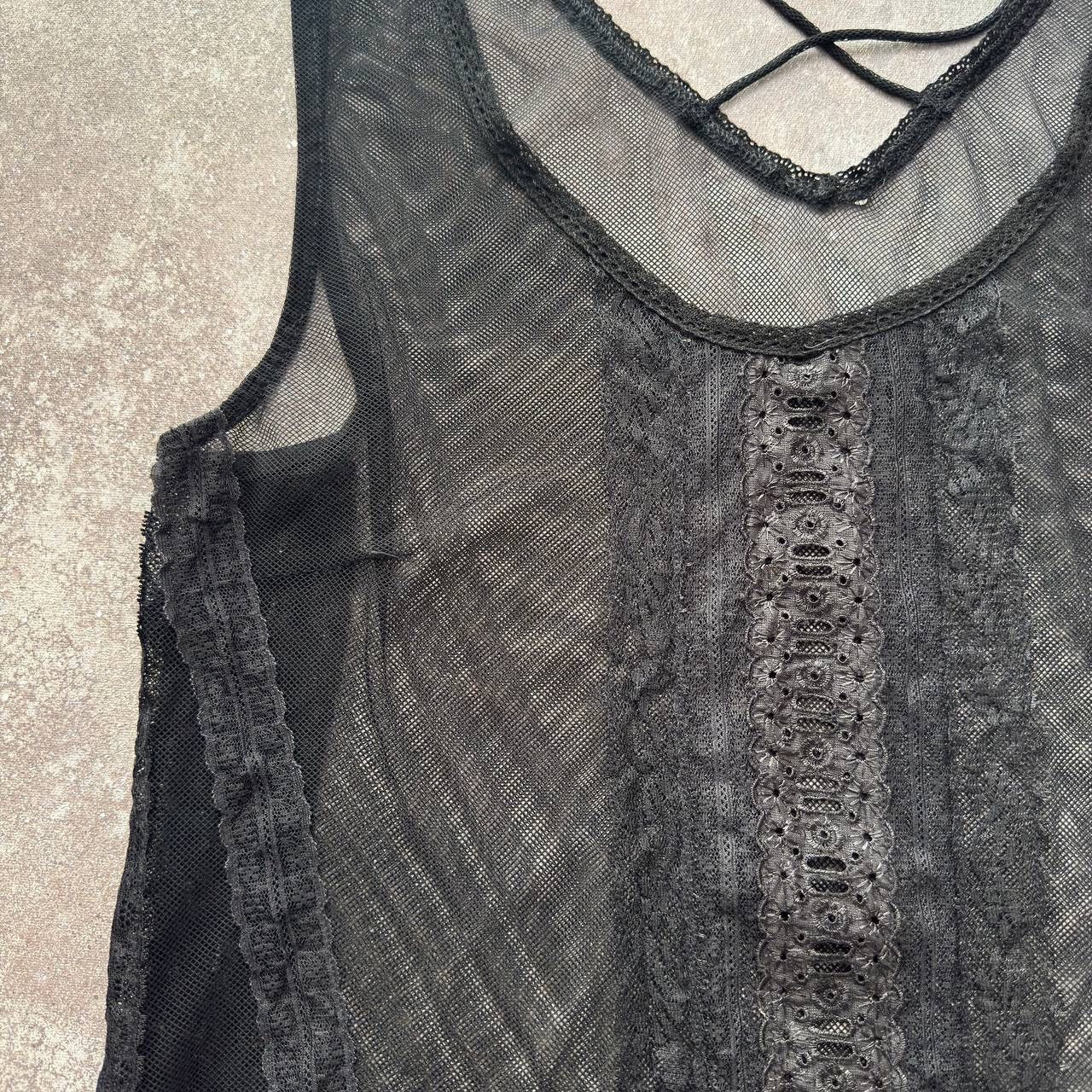 Vintage + Vive Maria + Vintage Y2K Lace Details Mesh Dress Size M / US 6-8 / IT 42-44 - 3 Thumbnail