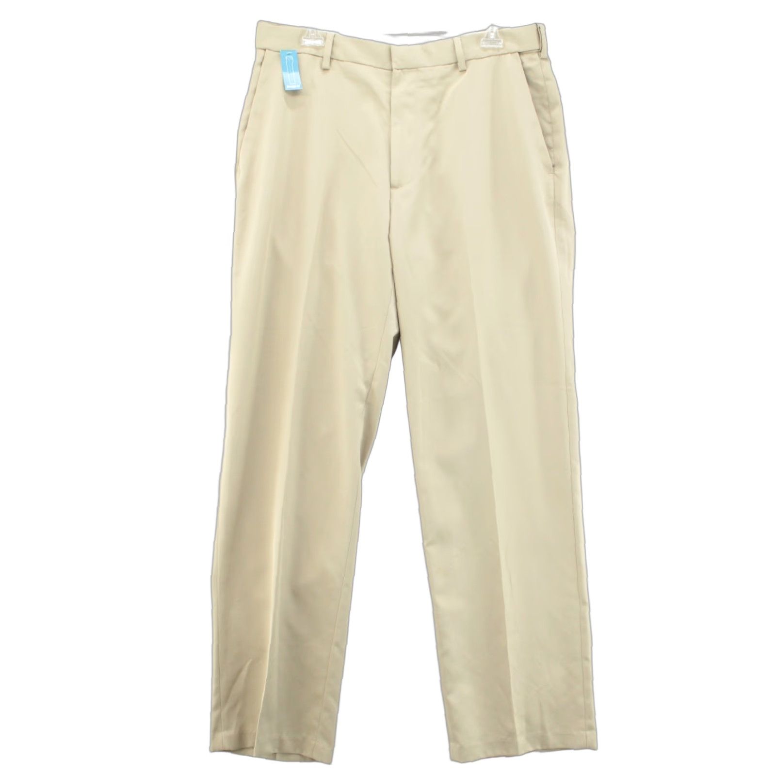 Haggar Haggar Pants Mens 34X32 Beige Micro Herringbone Comfort Waist Dress Pants Casual Office Business Size US 34 / EU 50 - 1 Thumbnail
