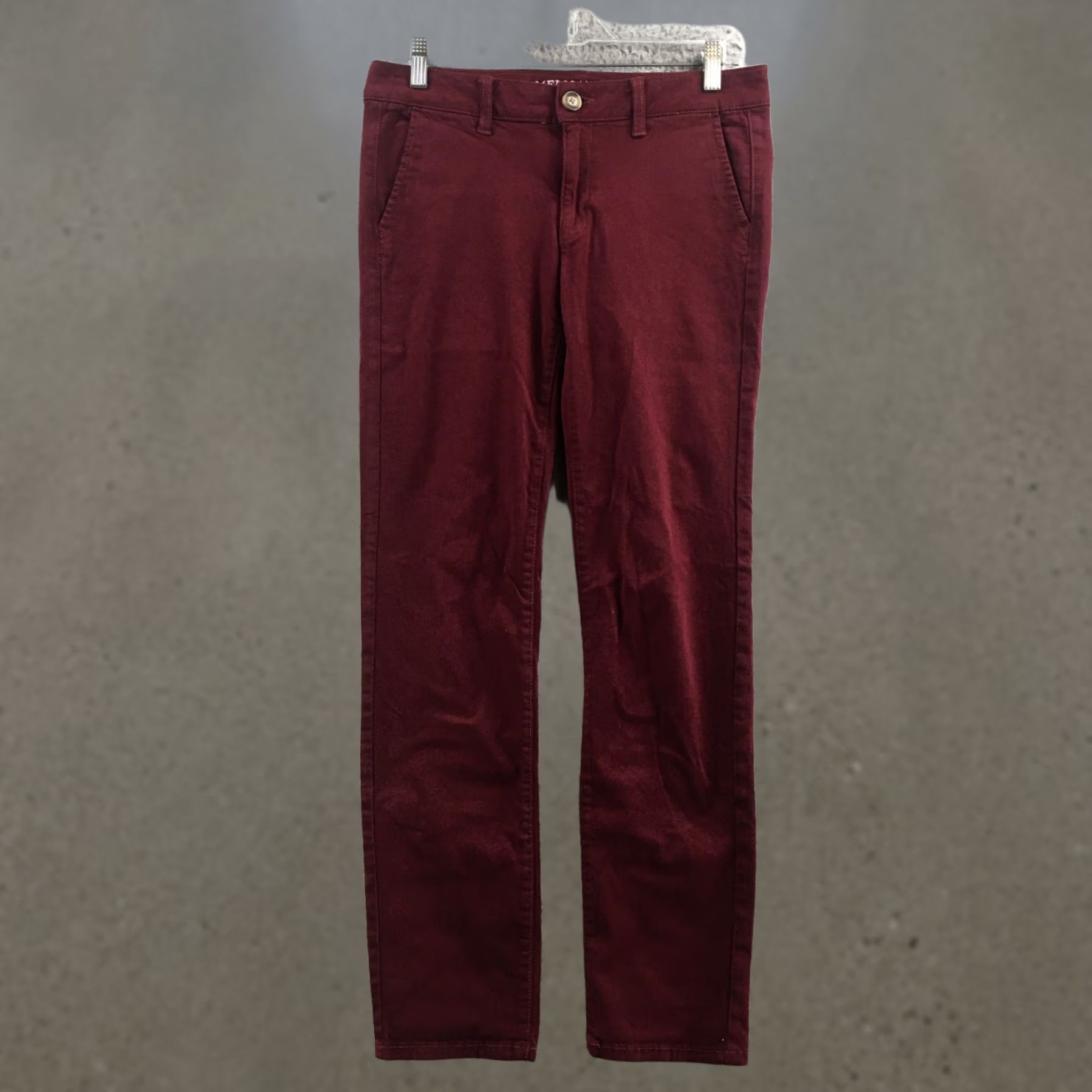 American Eagle Outfitters American Eagle Outfitters Dress Pants Women's 8 Solid Burgundy Mid Rise Zip Fly Straight Leg Men's? No Size 30" / US 8 / IT 44 - 1 Thumbnail