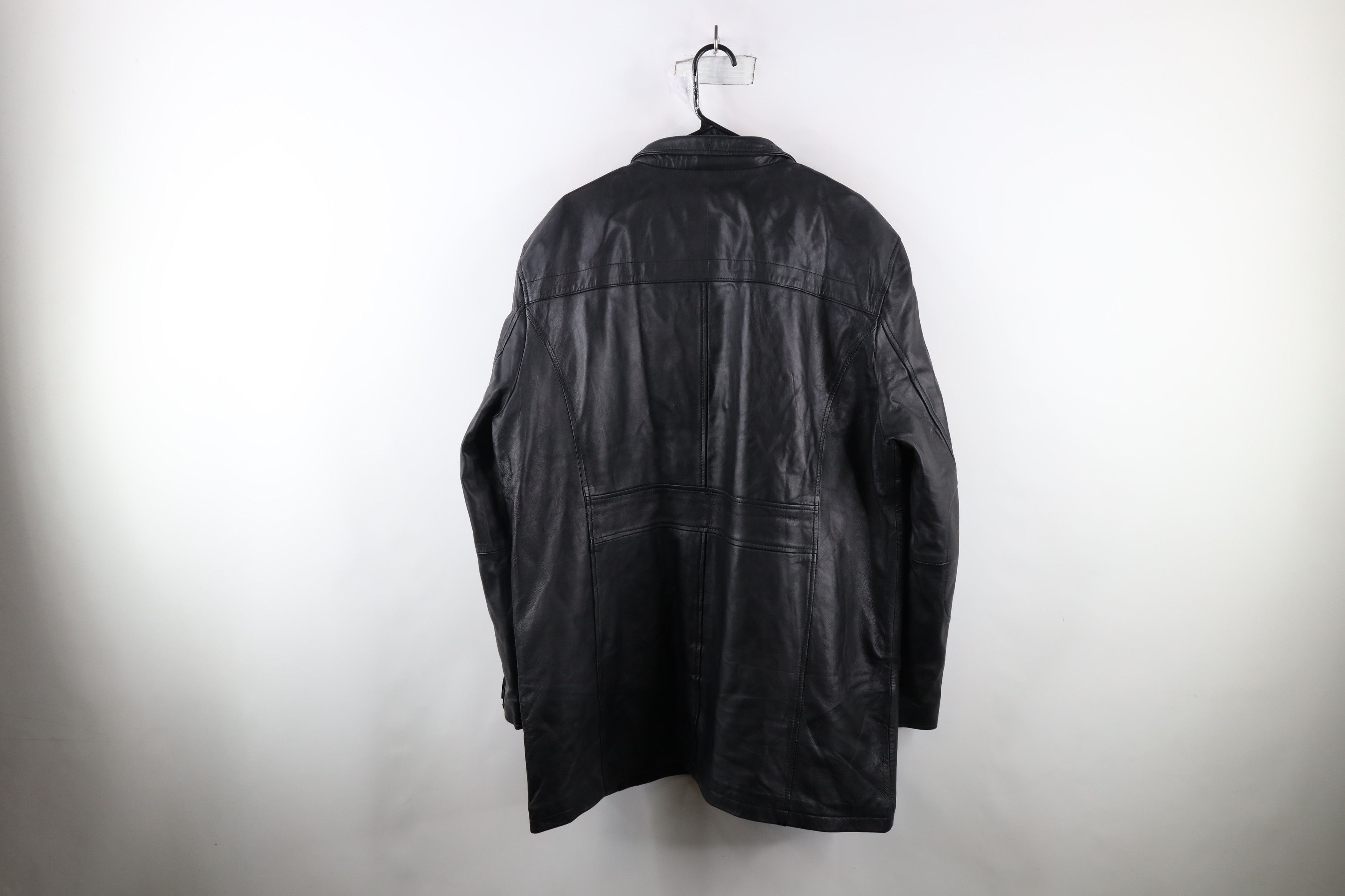 Vintage Vintage 90s Streetwear Elbow Patch Leather Jacket Coat Black Size US XXL / EU 58 / 5 - 13 Thumbnail