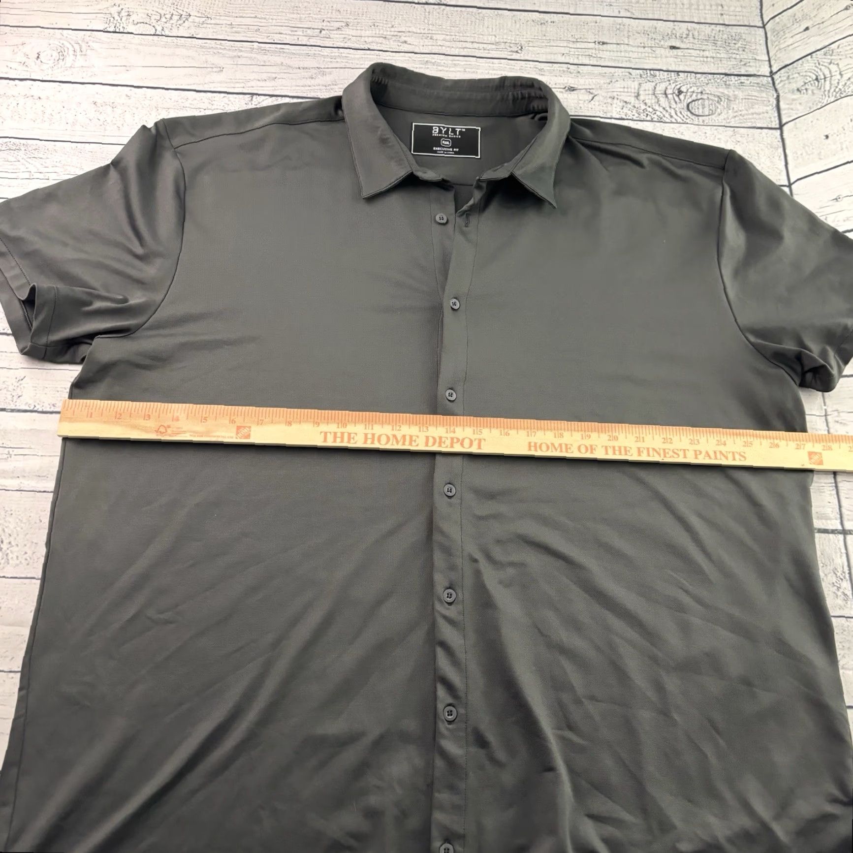 Vintage BYLT Executive Fit Short Sleeve Button Front Shirt Men 3XL Gray Size US XXL / EU 58 / 5 - 4 Thumbnail