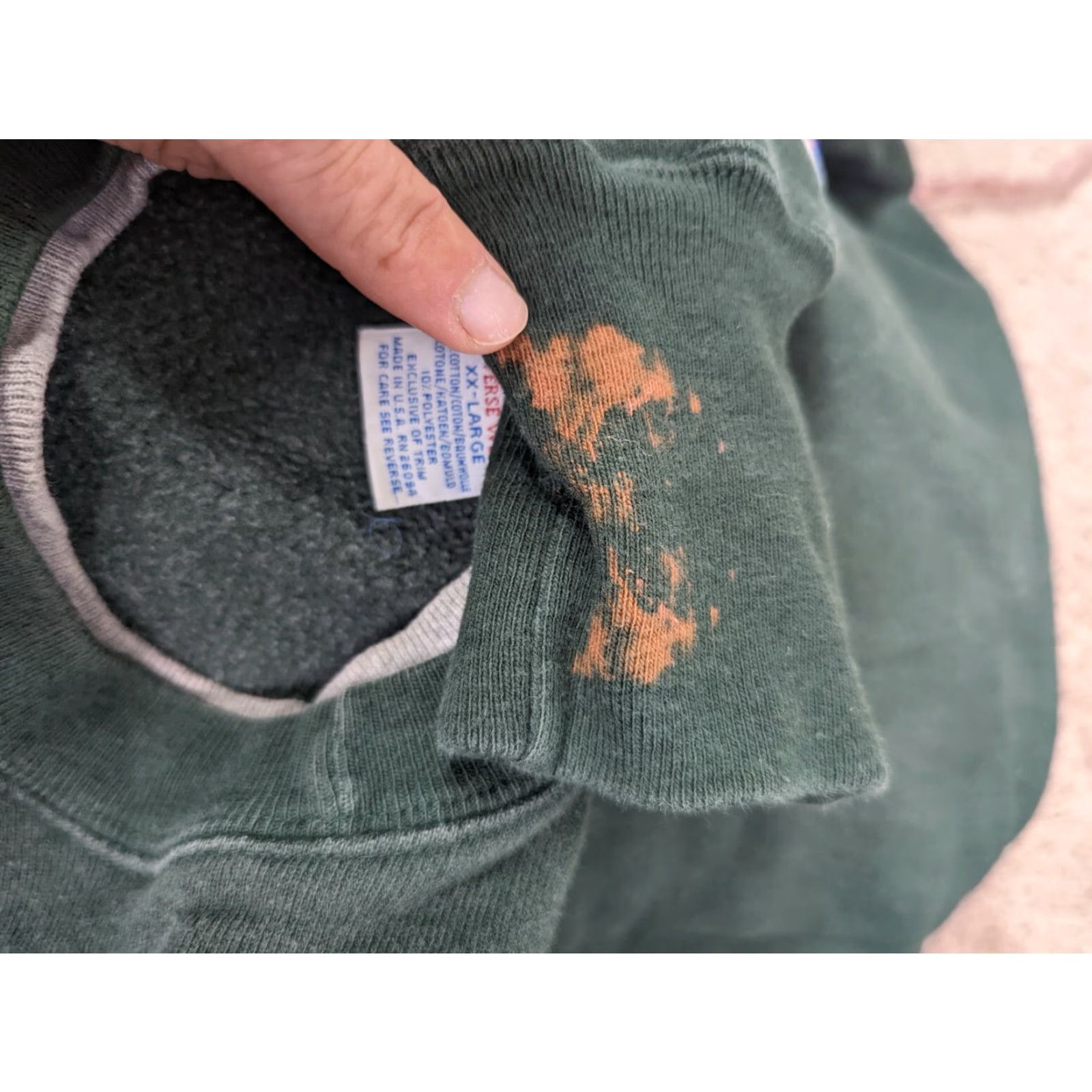 Champion VINTAGE Champion Reverse Weave Sweatshirt XL Green Logo USA Made 90s Pullover Men Regular Reversible Size US XL / EU 56 / 4 - 4 Thumbnail