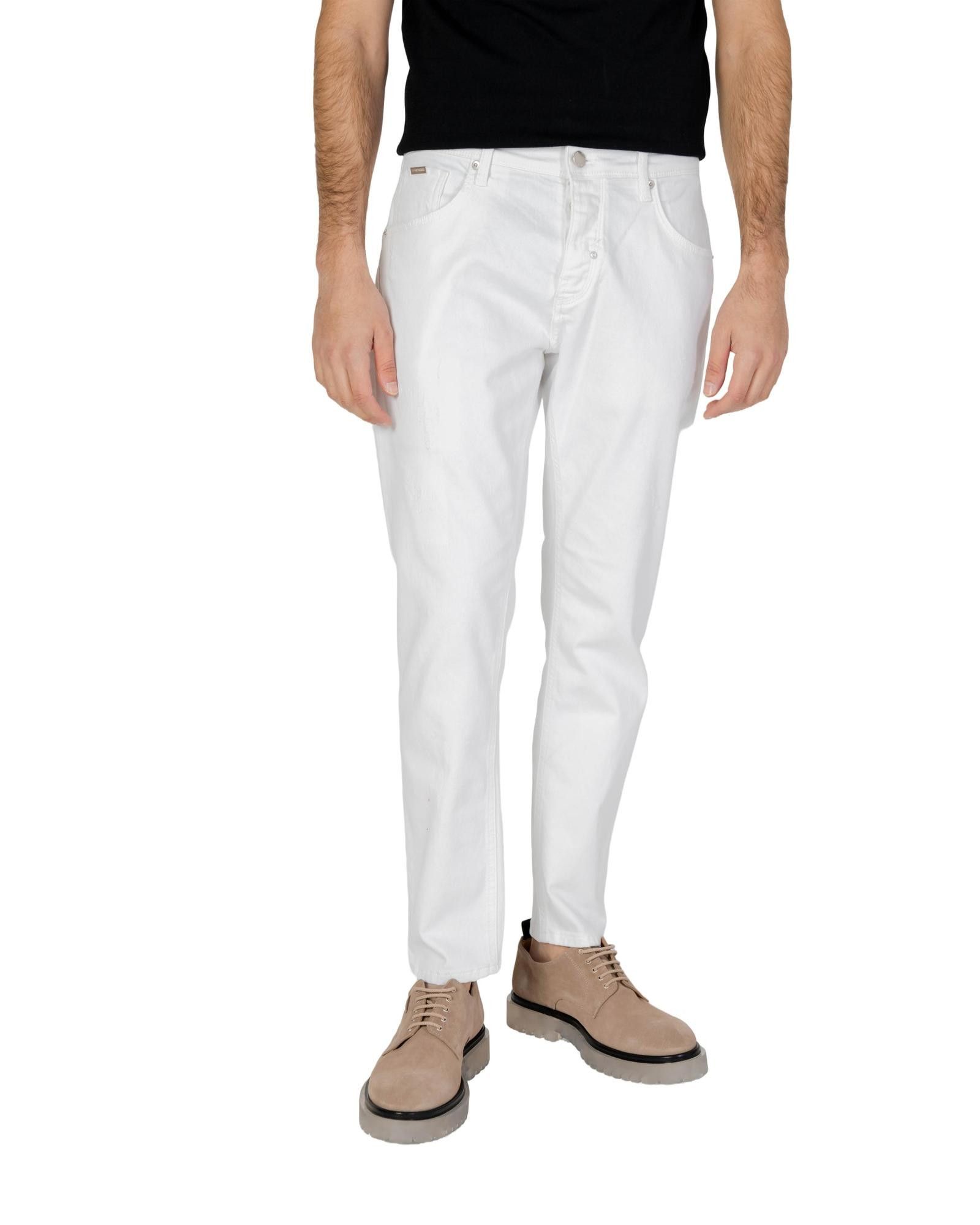 image of Antony Morato Cotton Blend Zip And Button Fastening Jeans in White, Men's (Size 32)