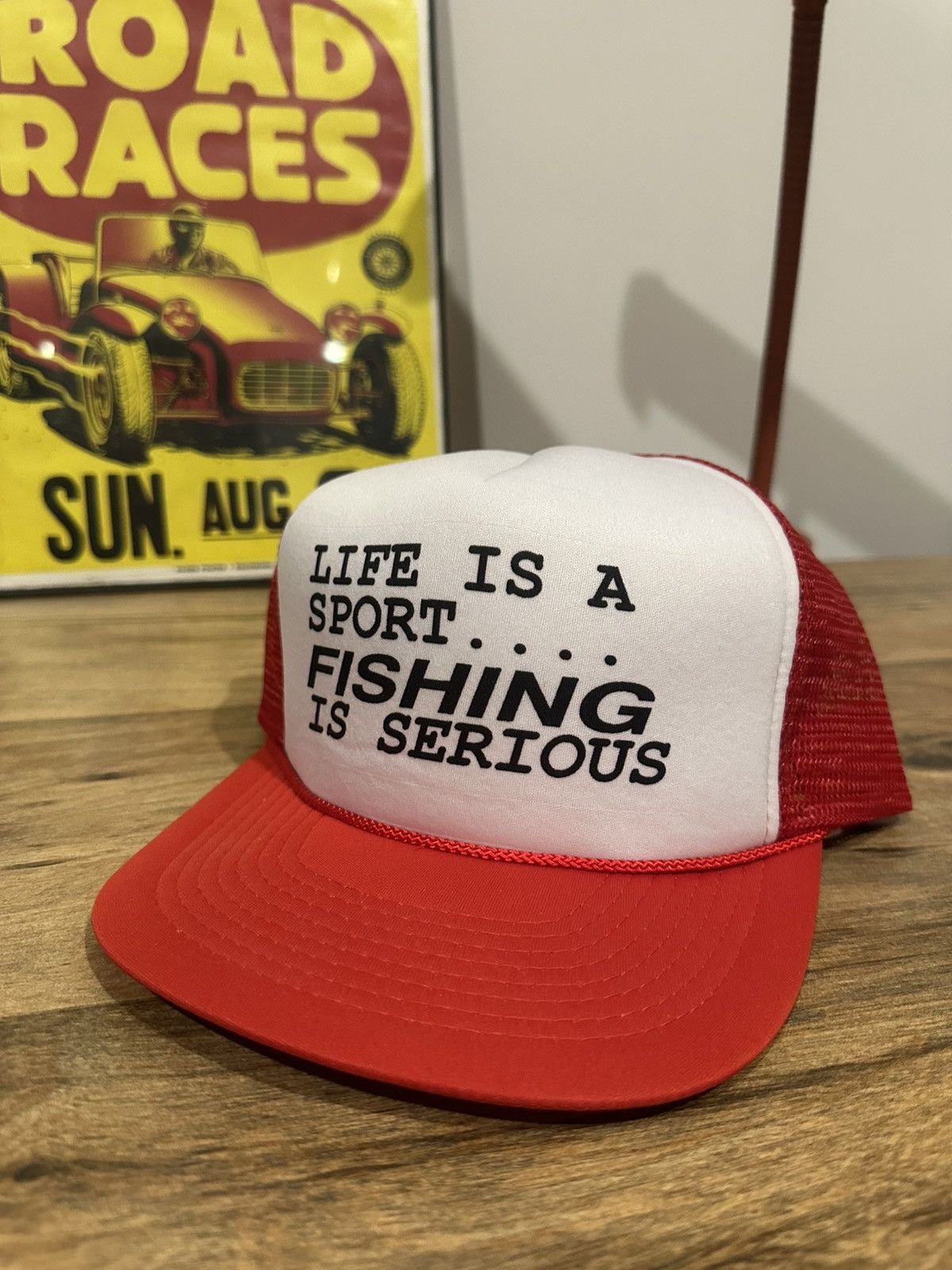 Vintage Vintage Funny Fishing Trucker Hat Snap Back Size ONE SIZE - 1 Thumbnail
