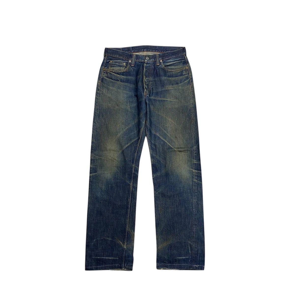 Full Count & Co. Fullcount & Co. Lot 1101 Faded Distress Denim Selvedge Pants Size US 33 - 1 Thumbnail