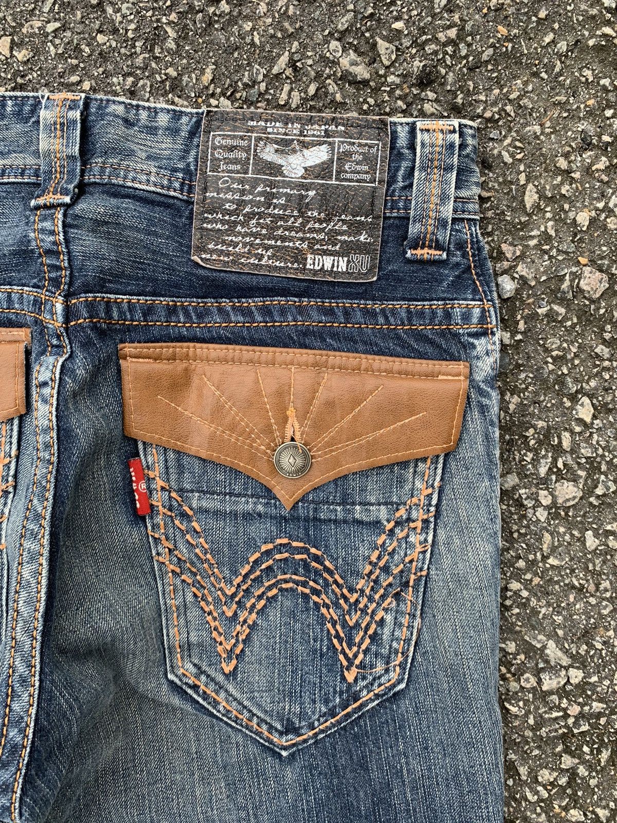 Japanese Brand FLARE💥 EDWIN XV NAVAJO PUNK STYLE MUDMAX WASHED DENIM☠️🎌 Size US 32 / EU 48 - 12 Thumbnail