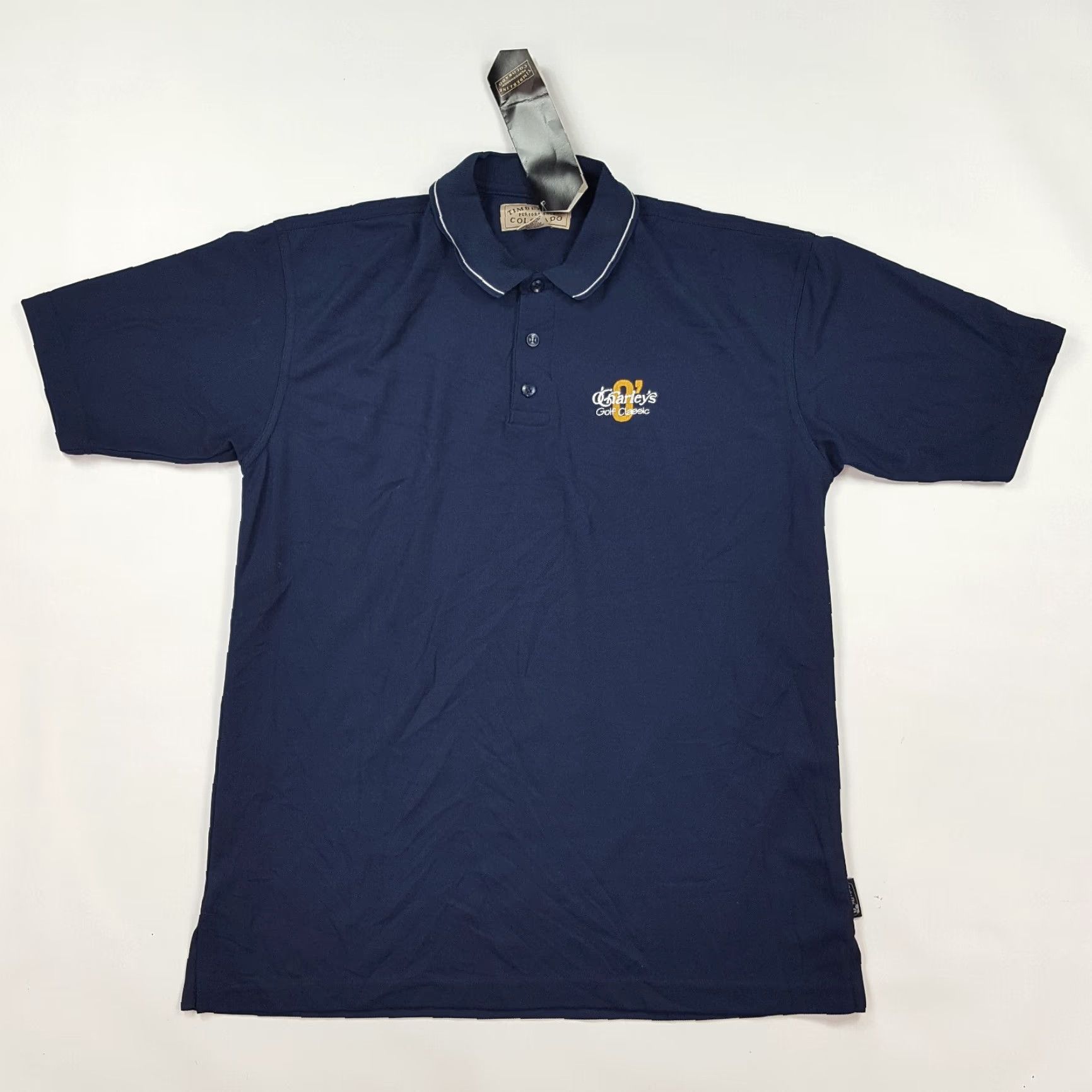 Vintage VINTAGE O'Charley's Golf Collared Navy Blue Men's L Short Sleeve Pullover Polo Shirt Size US L / EU 52-54 / 3 - 6 Thumbnail