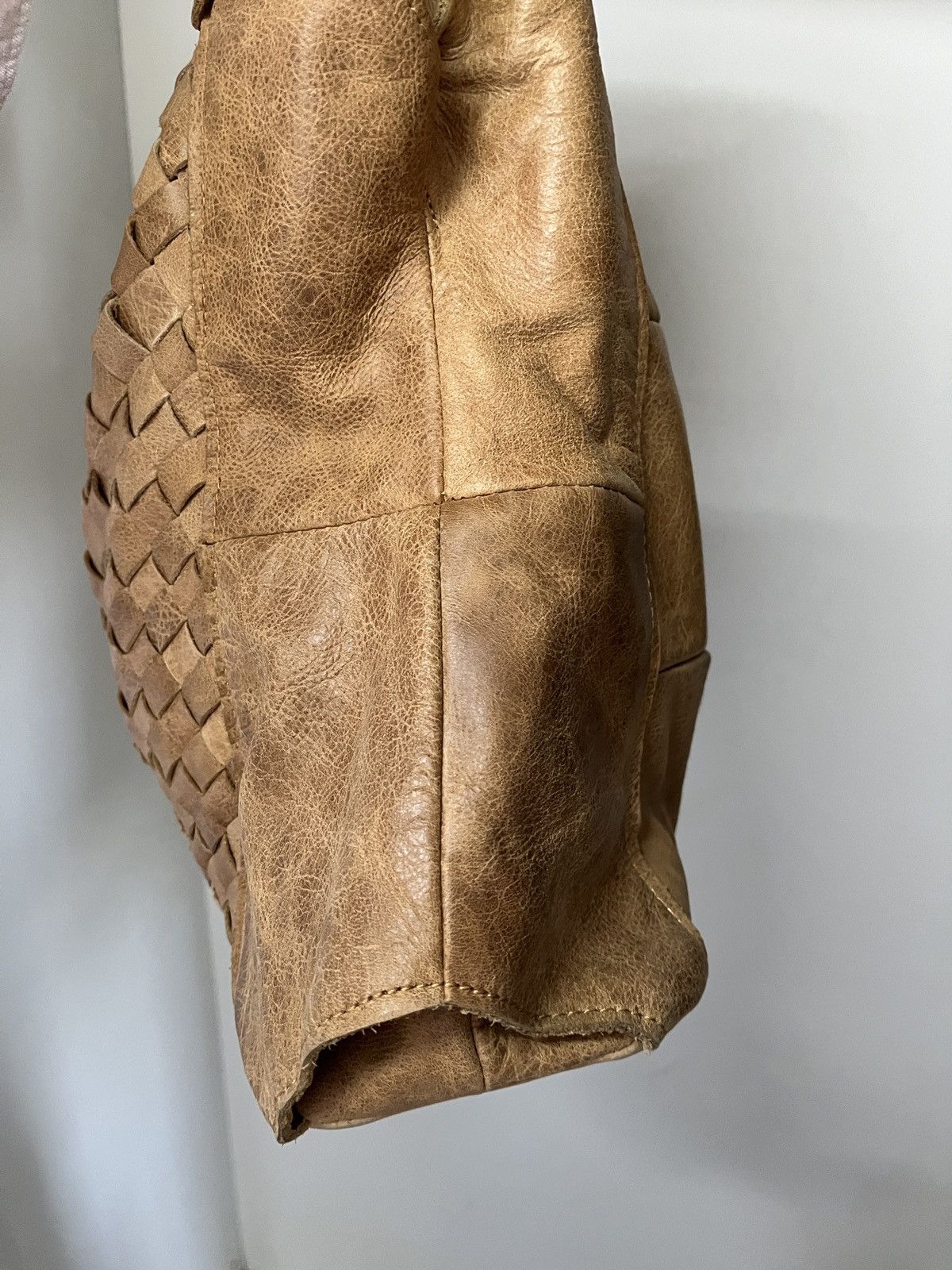 GOA GOA Natural Cowhide Woven Patchwork Bag Size ONE SIZE - 4 Thumbnail