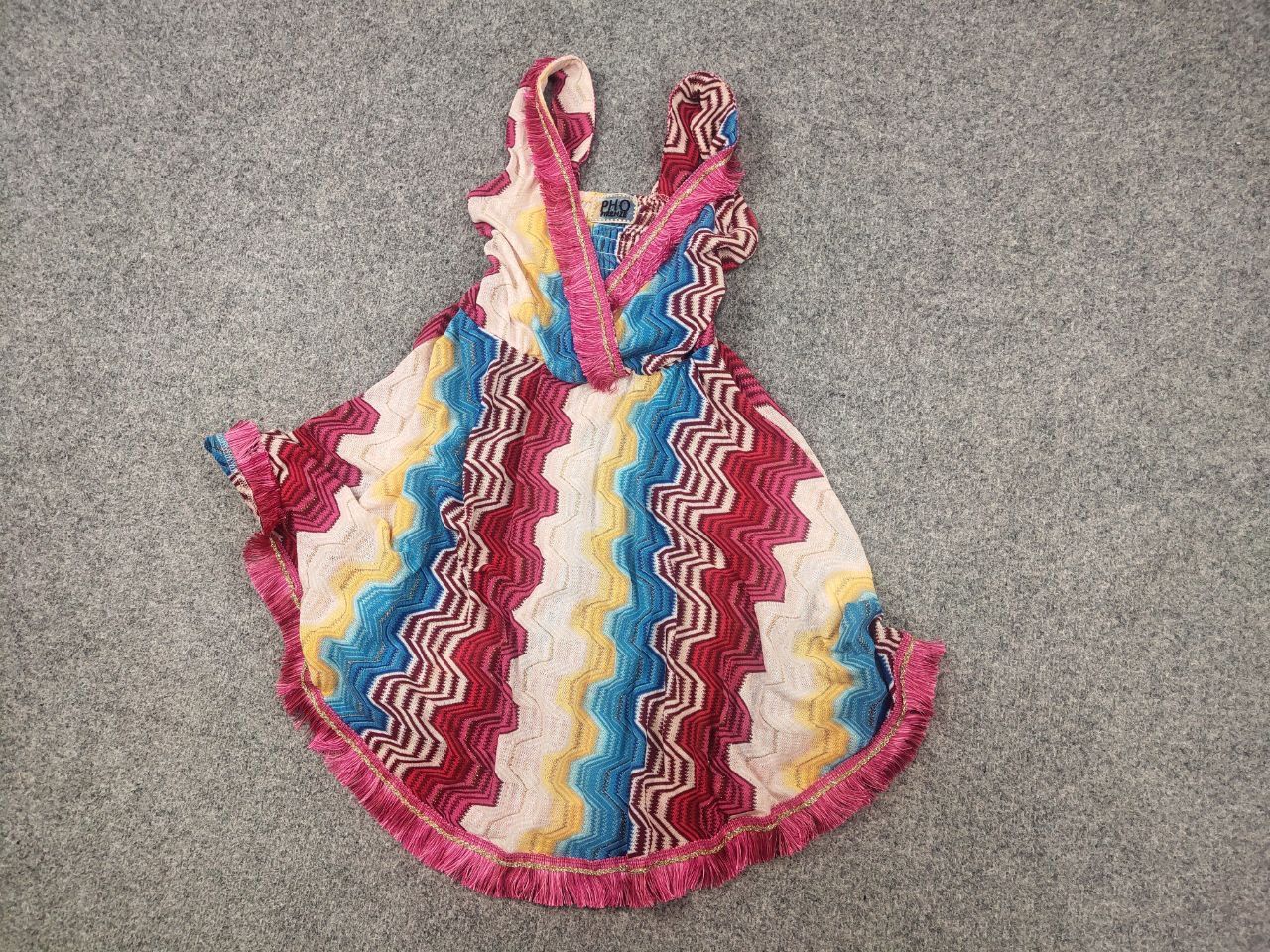 Missoni Pho Firenze Italy V-neck zig zag Multicolor straps Dress Size S / US 4 / IT 40 - 4 Thumbnail