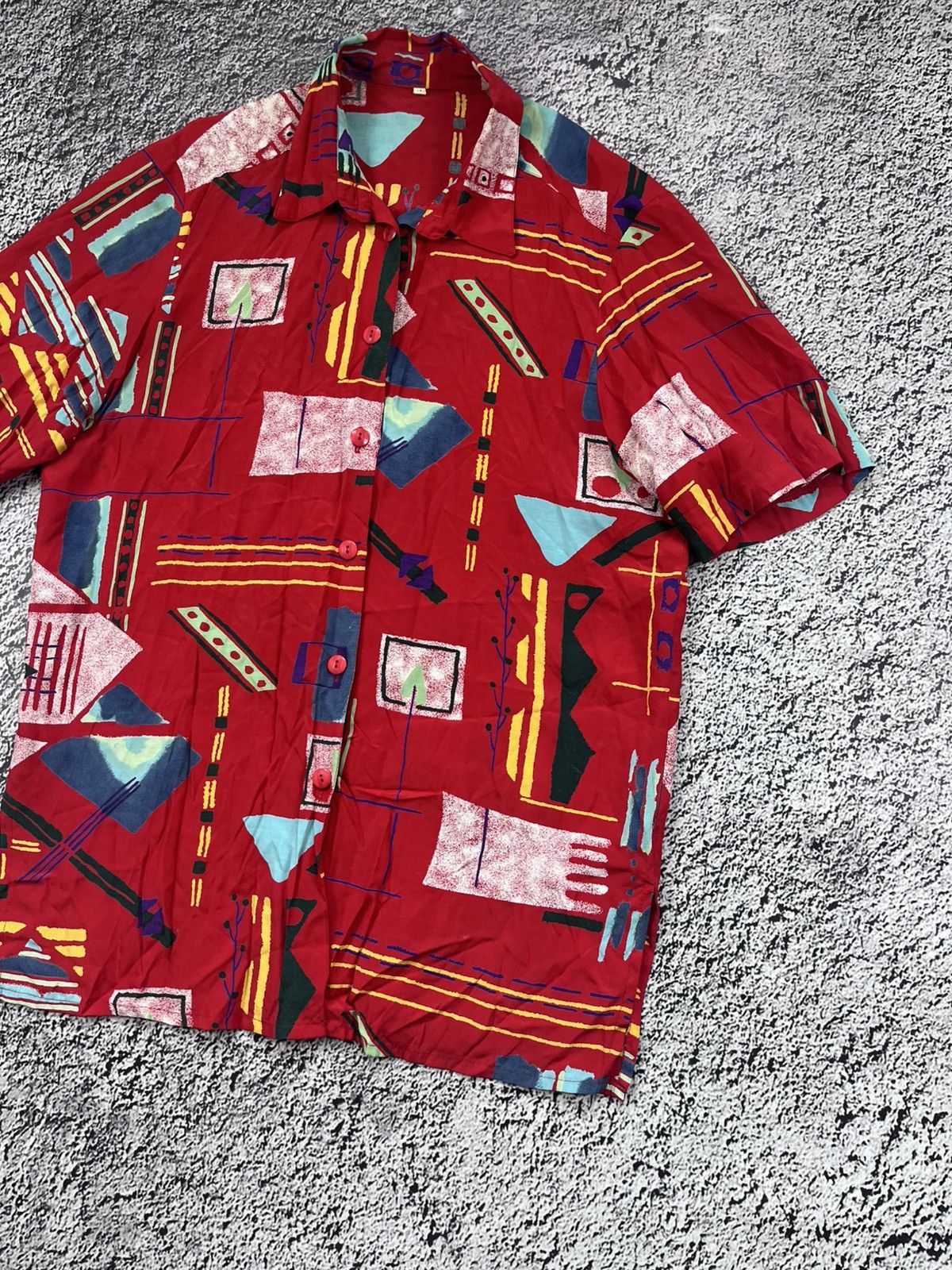 Vintage Vintage 80s Abstract Print Hawaiian Shirt like Dior Kapital Size US M / EU 48-50 / 2 - 4 Thumbnail