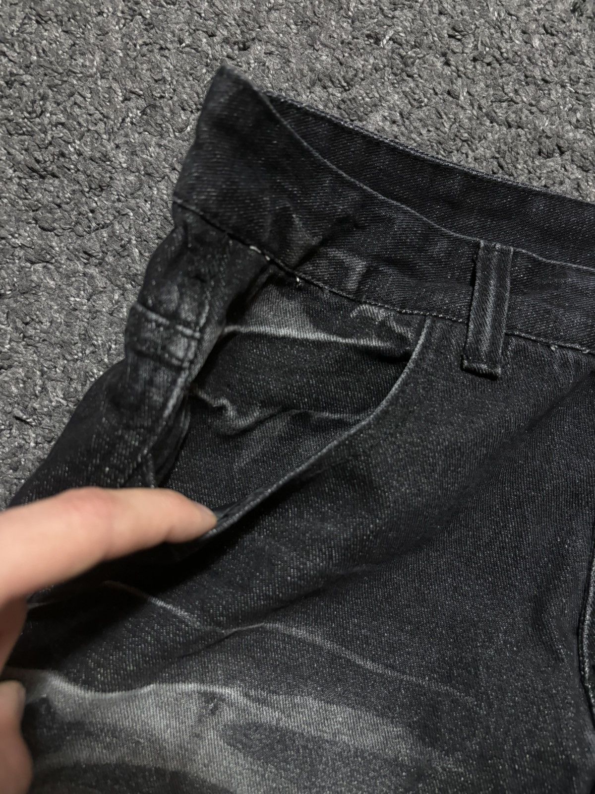 JNCO Vintage very rare wavy gradiant black washed baggy jeans Size US 32 / EU 48 - 9 Thumbnail