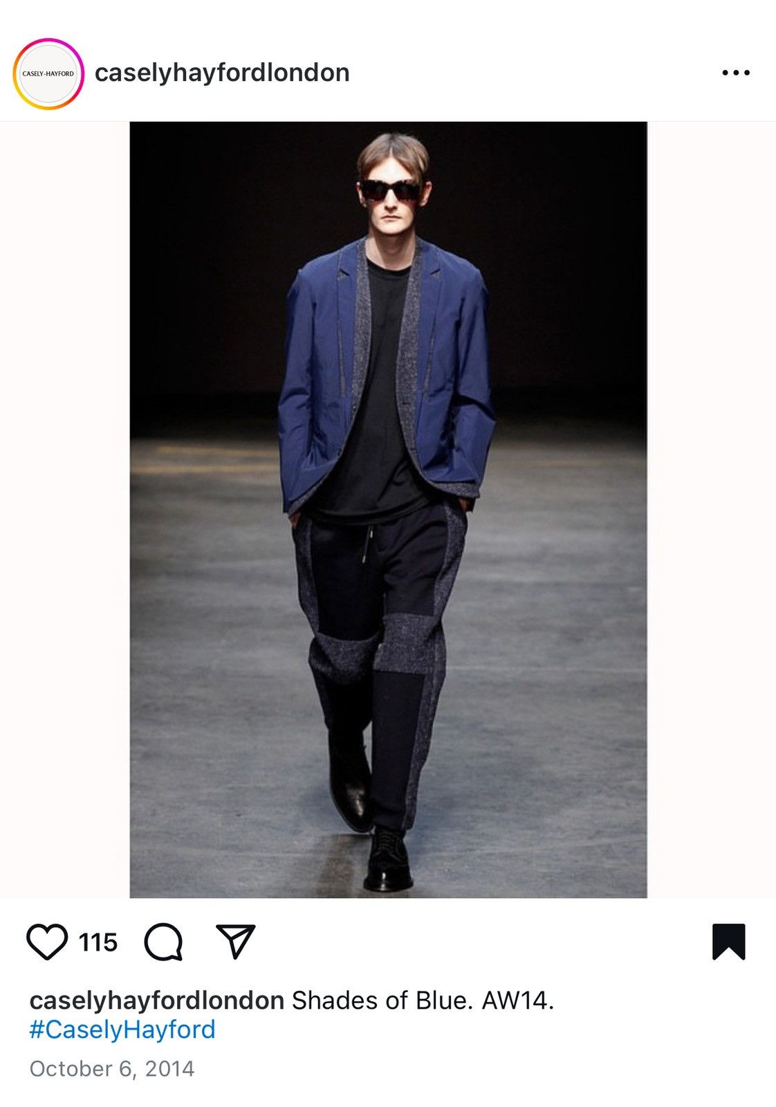 Casely-Hayford × Japanese Brand Casely Hayford Fall 2014 "Shades Of Blue" Blazer Coat Size 40R - 10 Thumbnail