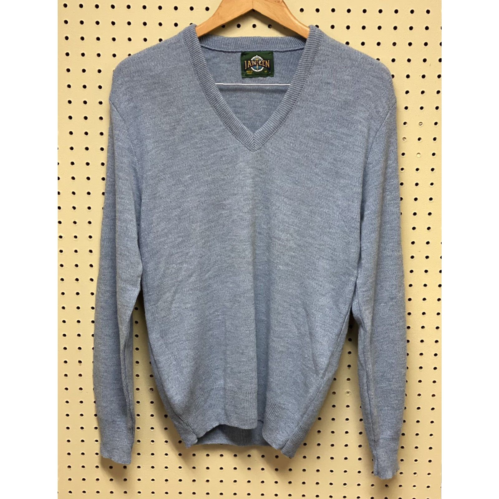 Vintage VINTAGE Janzen Men Blue Pullover V-Neck Sweater Made in USA Golf M Medium Size US M / EU 48-50 / 2 - 2 Thumbnail