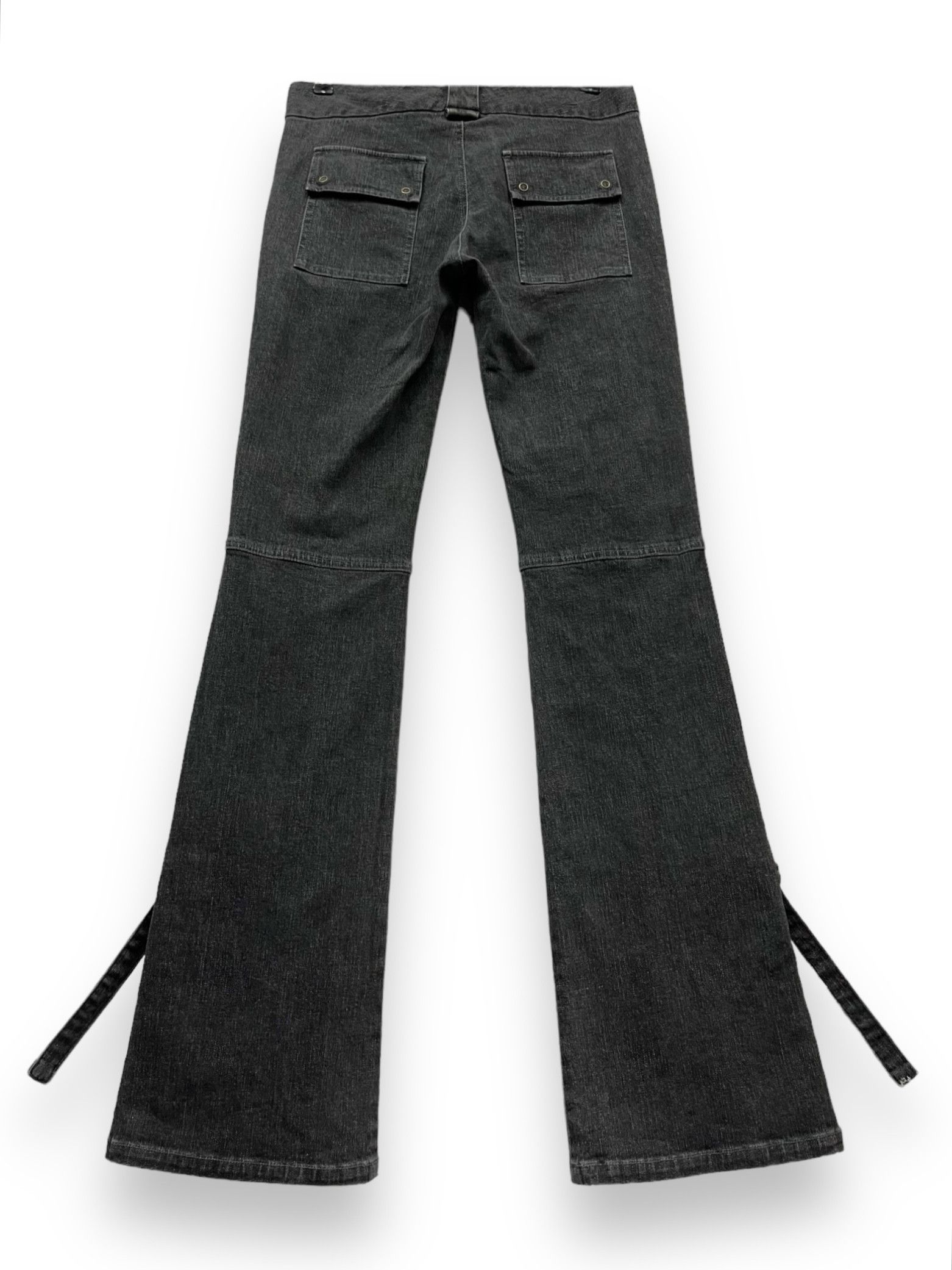 The Unbranded Brand FYE🔥 Front 3D Pocket Bondage Leg Stretch Skinny Flare Denim Size 28" / US 6 / IT 42 - 2 Thumbnail