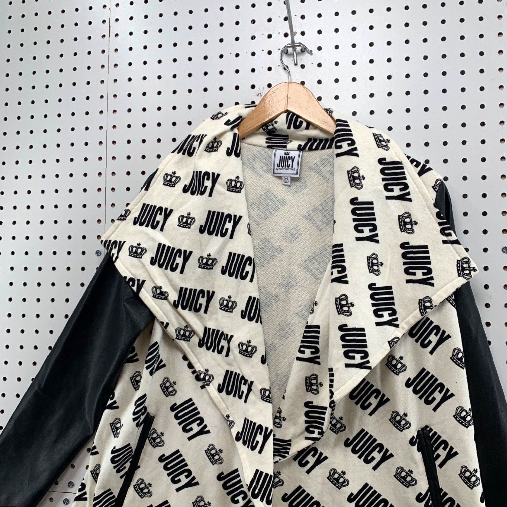 Juicy Couture Juicy Couture Blazer Jacket Womens M All Over Print Long Sleeves AOP Spellout Black Size M / US 6-8 / IT 42-44 - 7 Thumbnail