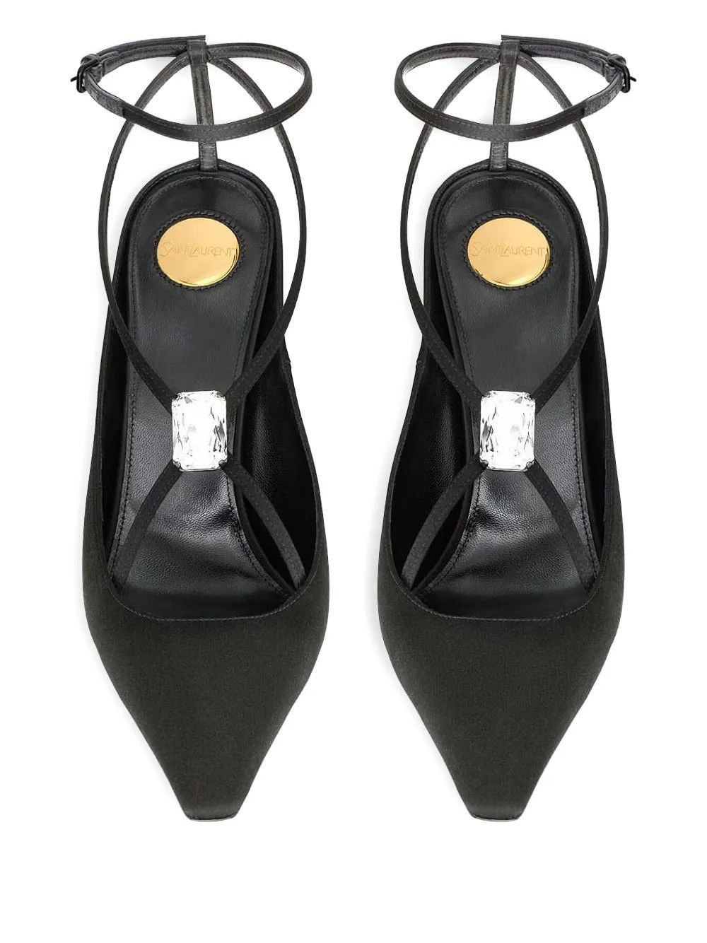 Saint Laurent Paris o1bcso1str0426 Harlow Crystal Embellished Slingback in Black Size US 6 / IT 36 - 2 Thumbnail