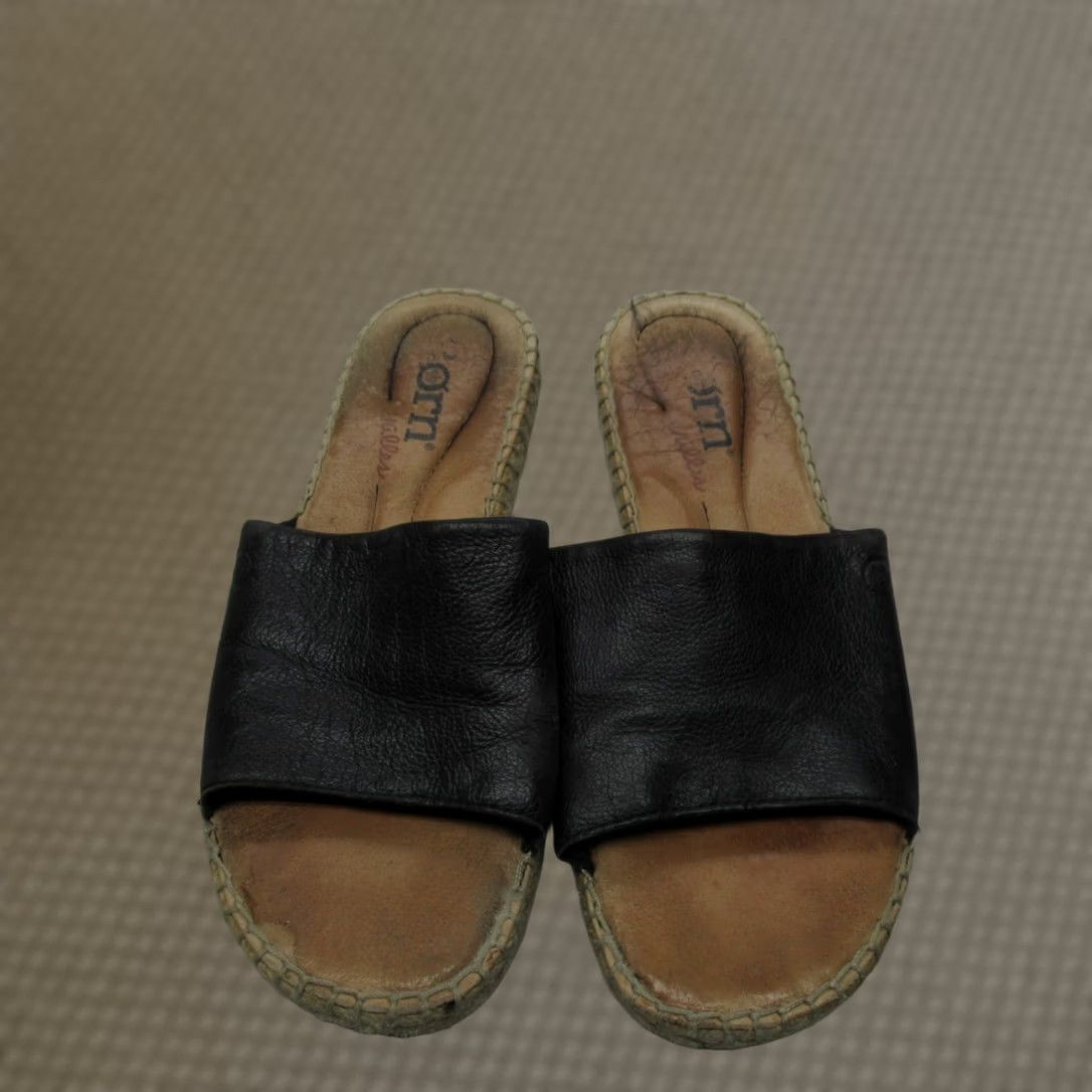 Born Born Womens Sandal Casual Espadrille Flat Leather Slip On Black 7M Shoes Size US 7 / IT 37 - 1 Thumbnail