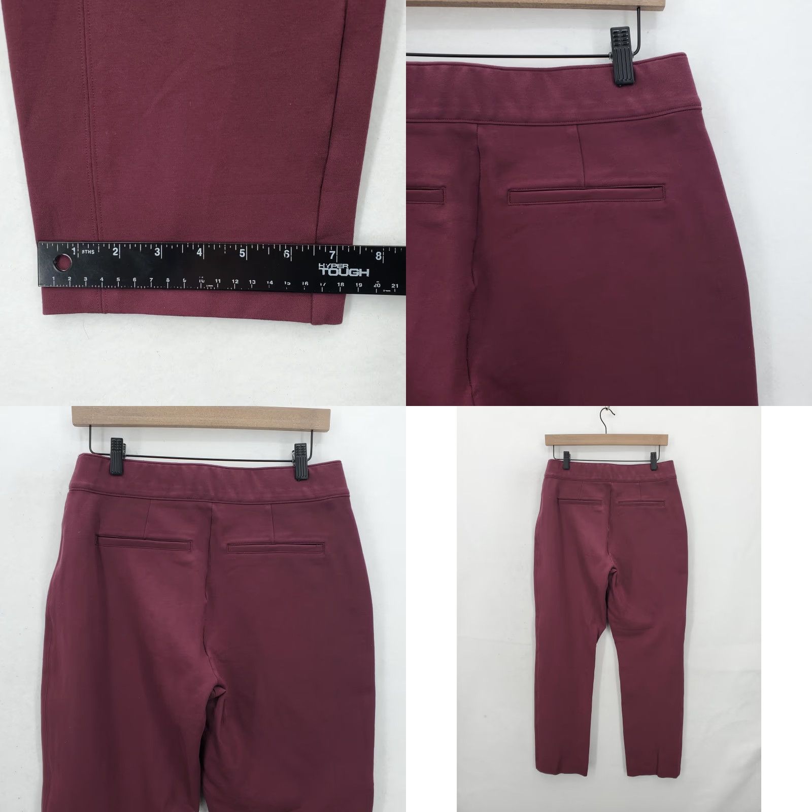 Spanx Spanx Pants Womens Large Burgundy Ponte Knit Pull On Ankle Skinny Back Pockets Size 36" / US 14 / IT 50 - 9 Thumbnail
