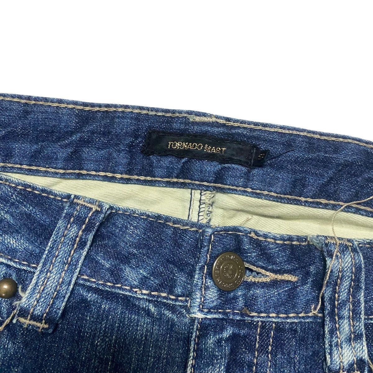Tornado Mart Vintage Tornado Mart Spiral Cut Denim Flare Jeans Size 28" / US 6 / IT 42 - 6 Thumbnail