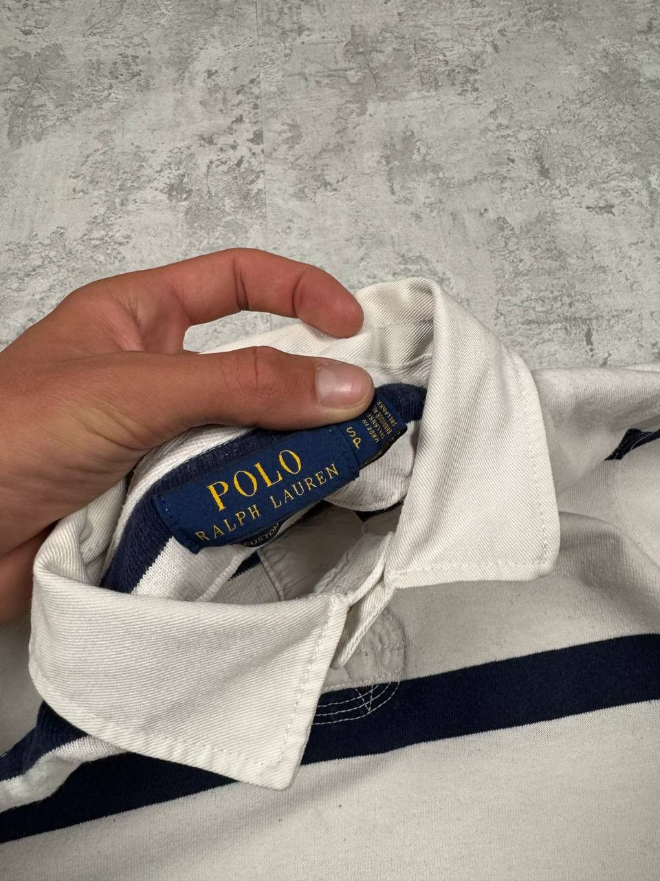 Polo Ralph Lauren White Polo Ralph Lauren Striped Rugby Longsleeve Size S Size US S / EU 44-46 / 1 - 9 Thumbnail