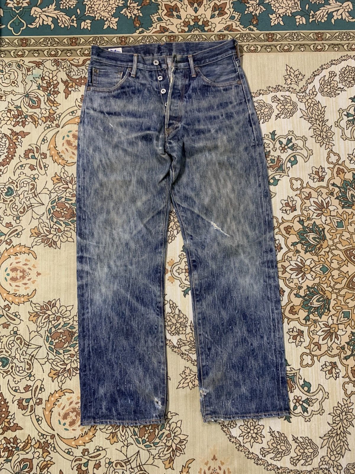 EIGHT-G VINTAGE 18oz EIGHT G UNION MADE SELVEDGE DISTRESSED DENIM Size US 32 / EU 48 - 1 Thumbnail