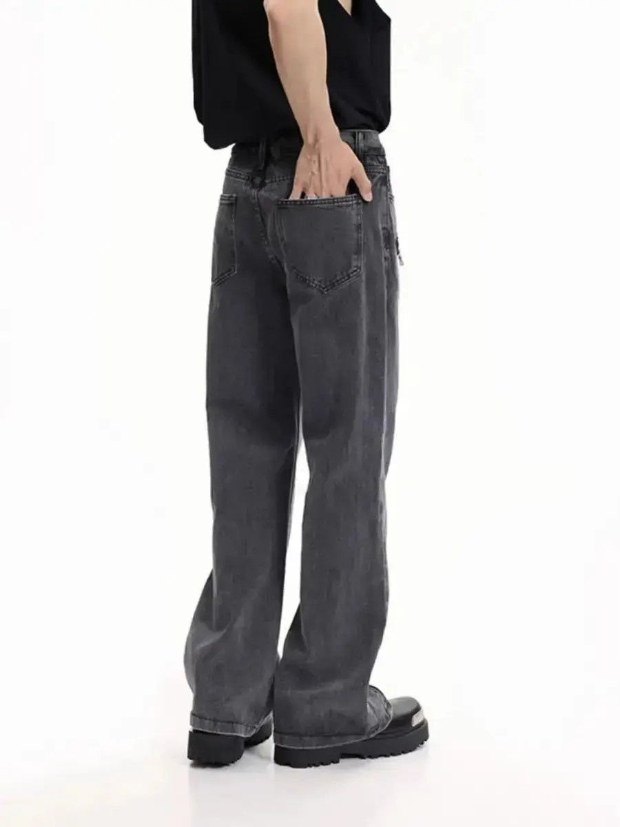 Japanese Brand Multi-Zip Micro Flare Jeans Versatile Slim Casual Pants Size US 32 / EU 48 - 6 Thumbnail