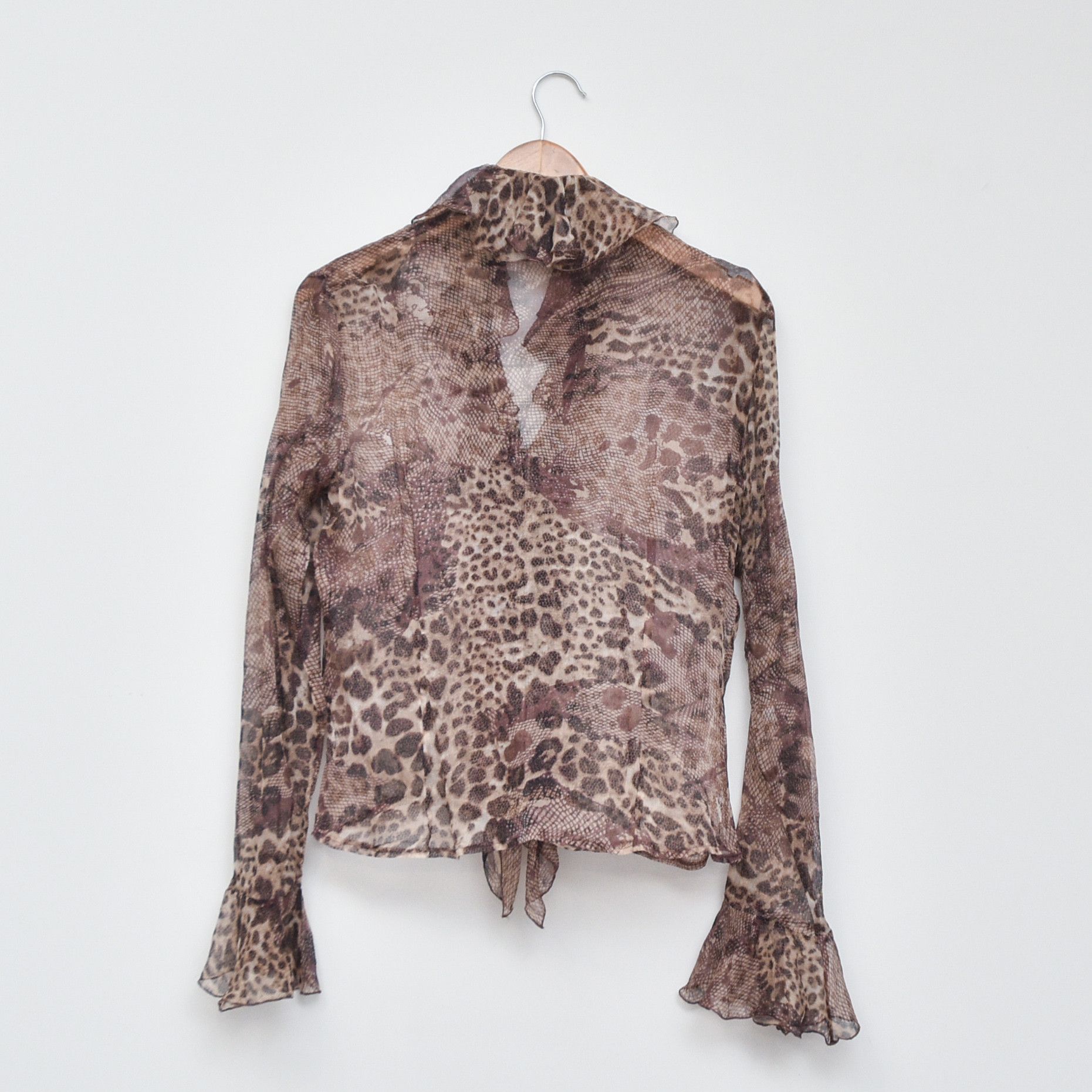 ANNE FONTAINE ANNE FONTAINE Leopard Print Chiffon Blouse Shirt Ruffle Y2k Size M / US 6-8 / IT 42-44 - 4 Thumbnail