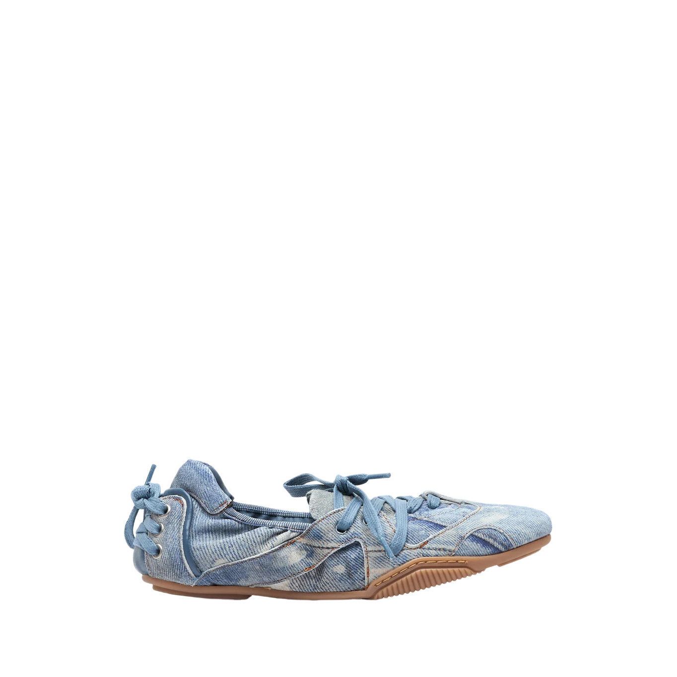 ACNE STUDIOS Blue Denim Lace Sneakers New (Women's size:9;)