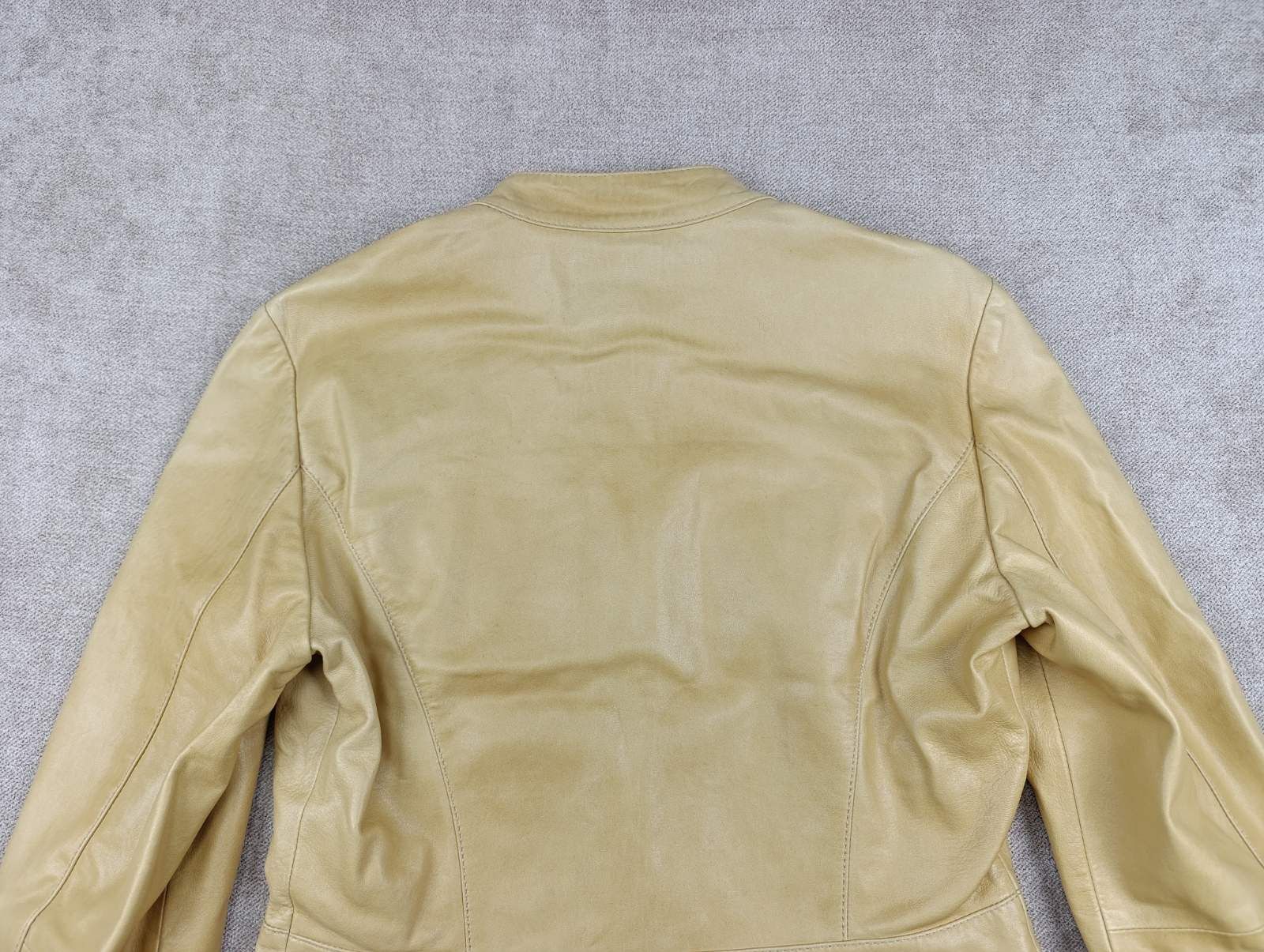 Brunello Cucinelli BRUNELLO CUCINELLI WOMENS LEATHER JACKET WHITE CREAM Size L / US 10 / IT 46 - 17 Thumbnail