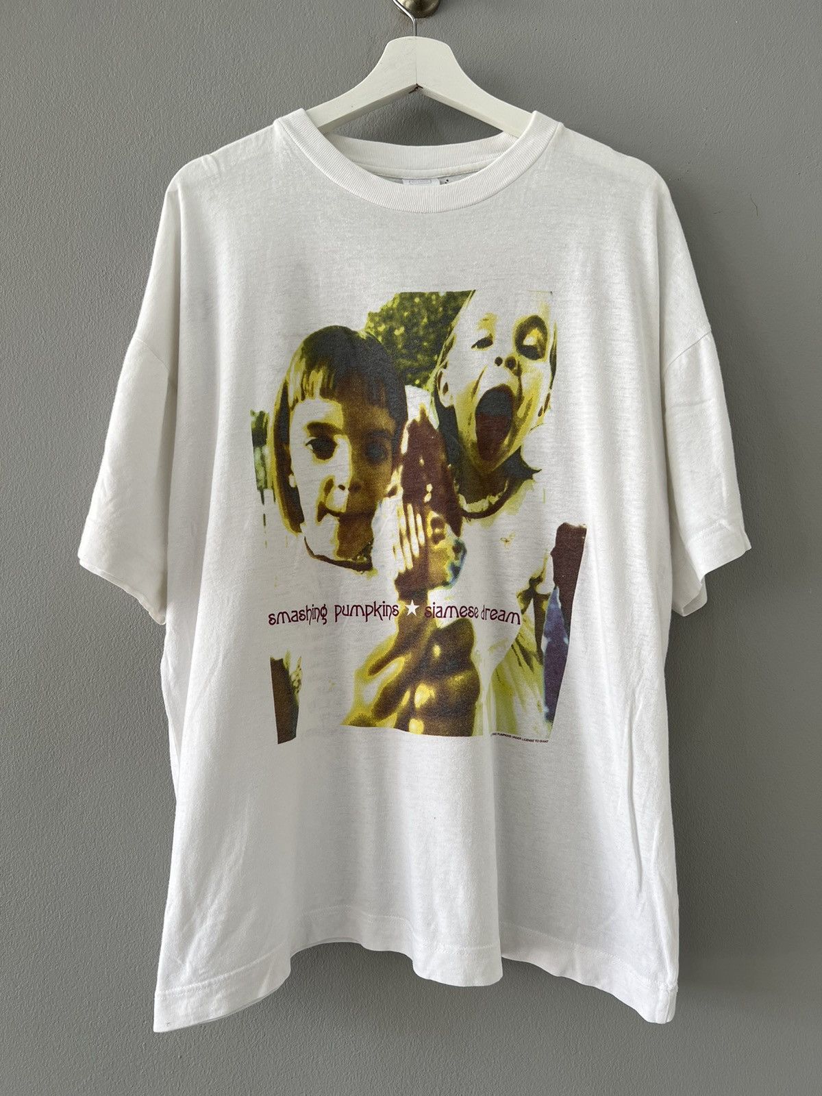 image of Band Tees x Vintage Smashing Pumpkins Siamese Dream 1993’S Europe in White, Men's (Size XL)