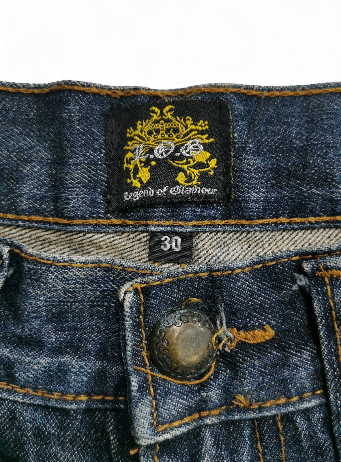 Hysteric Glamour Legend of Glamour Distressed Wings Print Denim Jeans Y2K Size US 30 / EU 46 - 10 Thumbnail