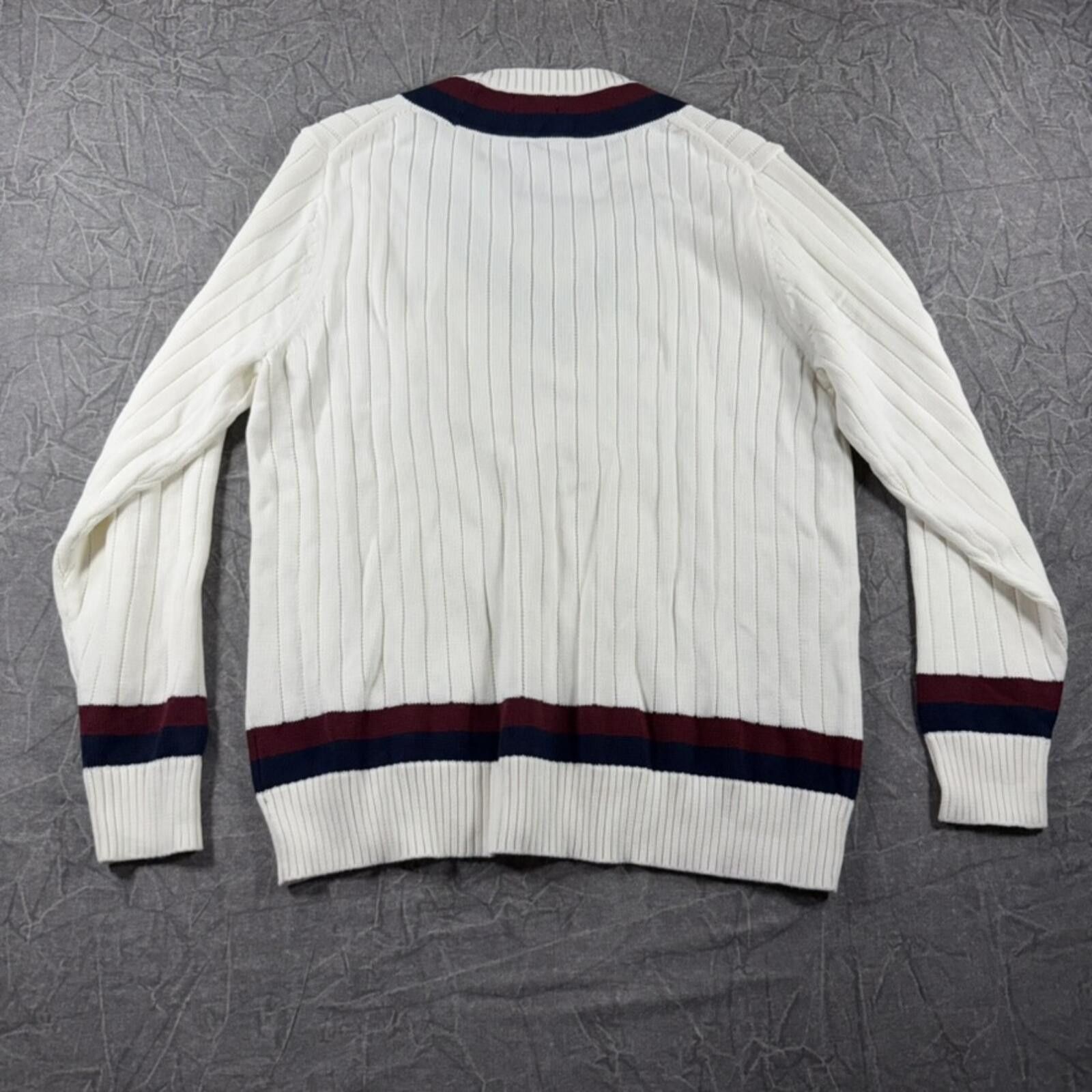 Brooks Brothers Brooks Brothers Sweater Men's XL White V-Neck Knit Cotton Size US XL / EU 56 / 4 - 6 Thumbnail