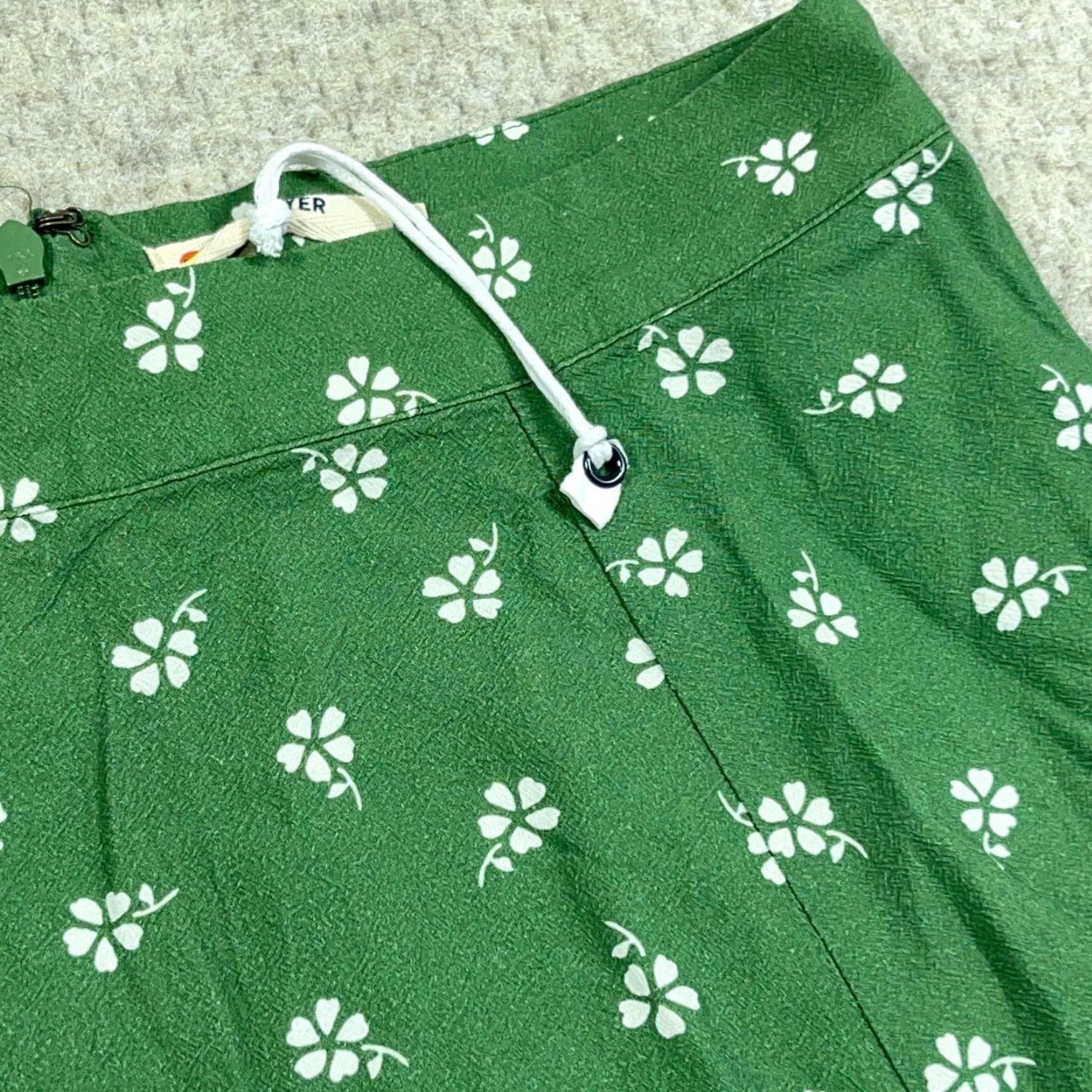 Marine Layer Marine Layer Skirt Womens Size 0 Mini Floral Green Back Zip Lightweight Short Bohemian Beach Spring Summer Fall Women Size 25" / US 0 / IT 36 - 6 Thumbnail